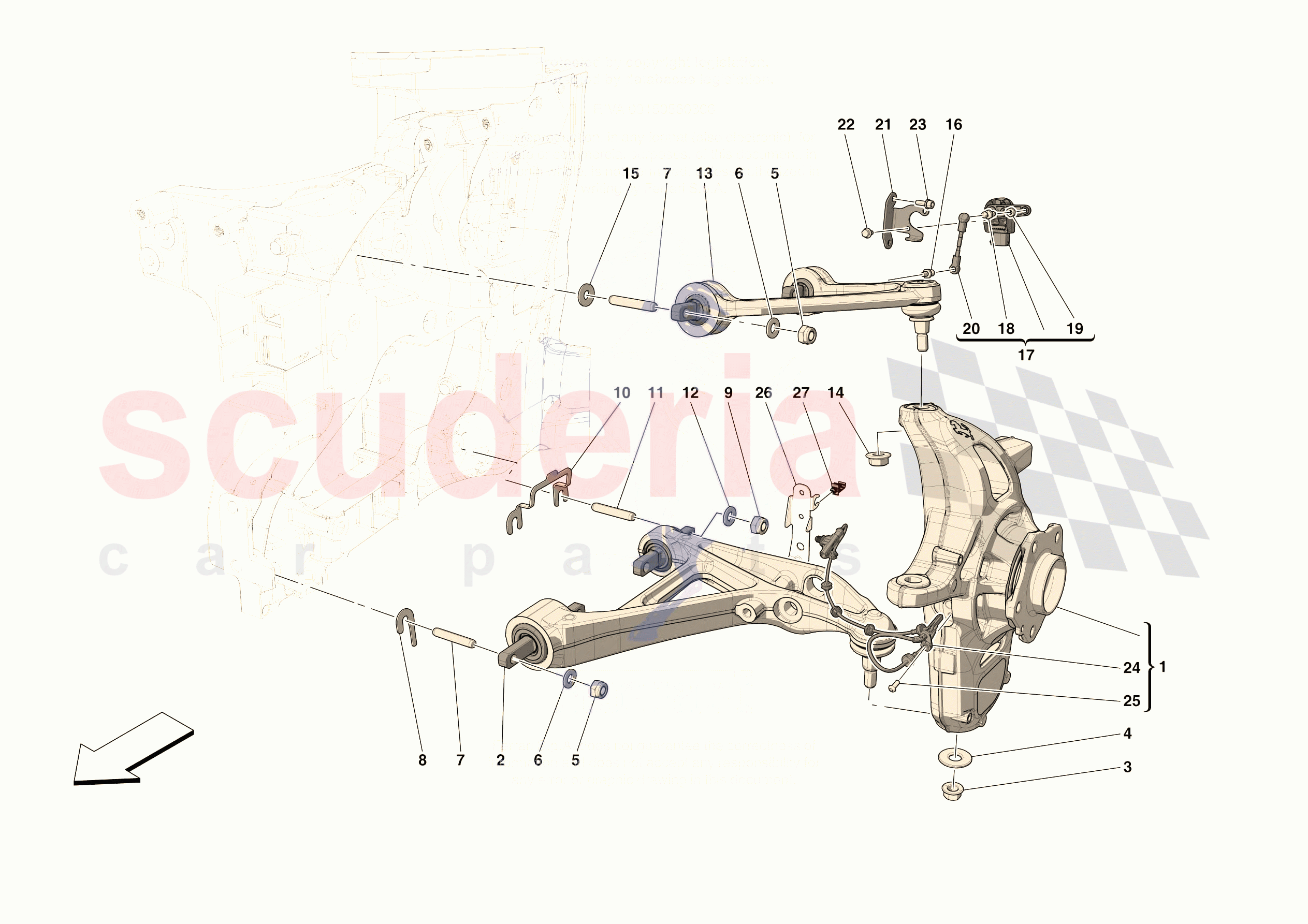 FRONT SUSPENSION - ARMS of Ferrari Ferrari 296 GTS Europe