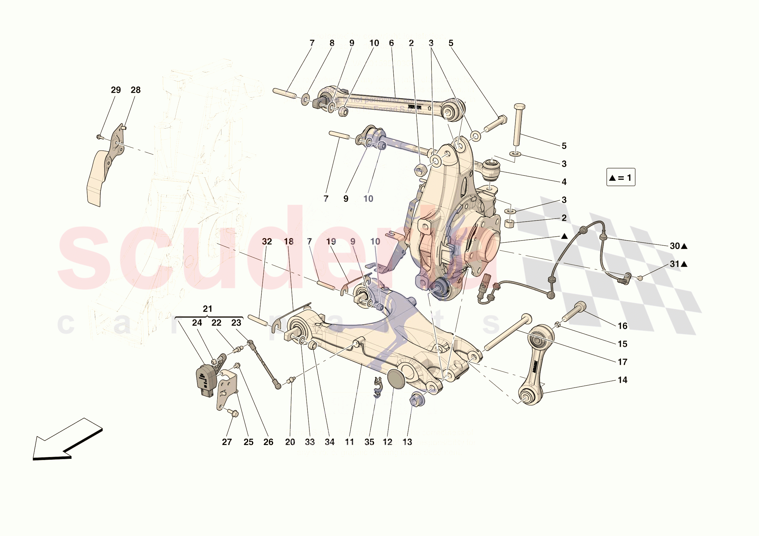 REAR SUSPENSION - ARMS of Ferrari Ferrari 296 GTS Europe