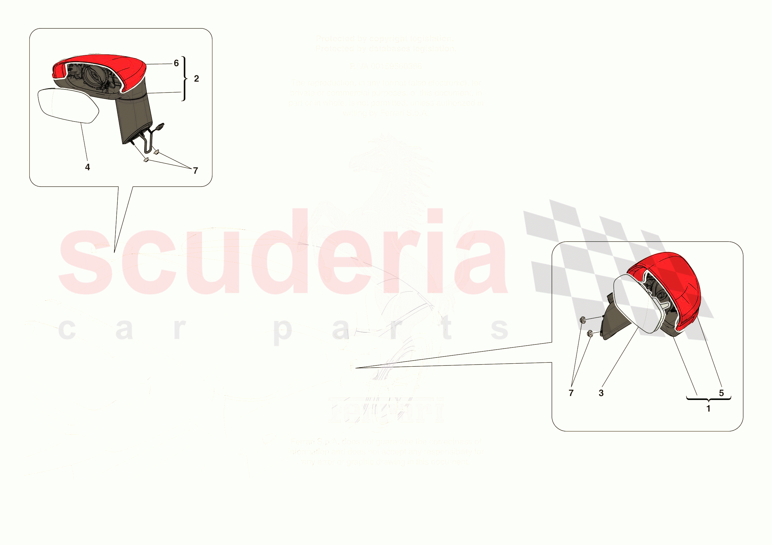 EXTERNAL REAR VIEW MIRRORS of Ferrari Ferrari 296 GTS Europe