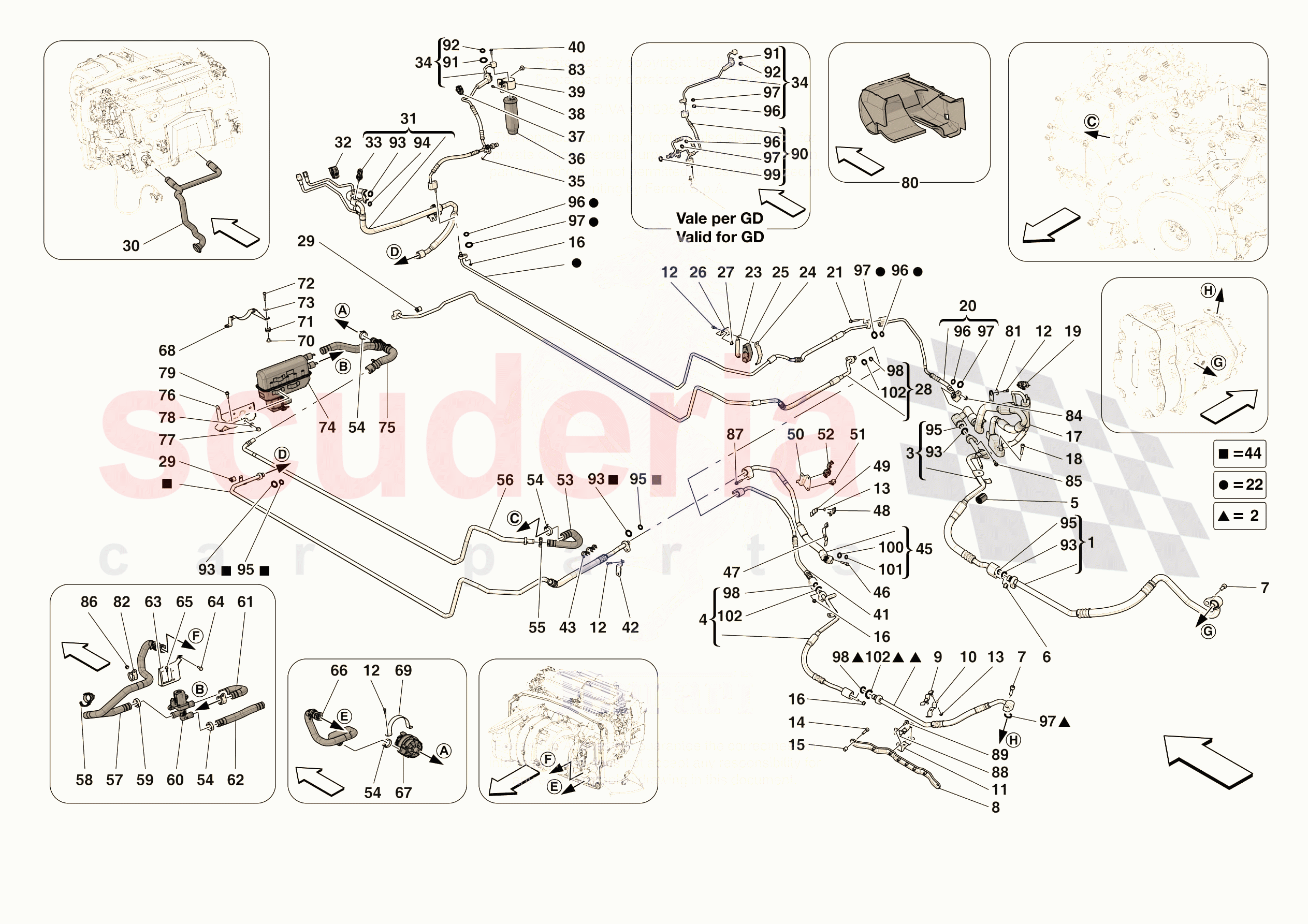 A/C SYSTEM - AIR CONDITIONER SYSTEM of Ferrari Ferrari 296 GTS Europe