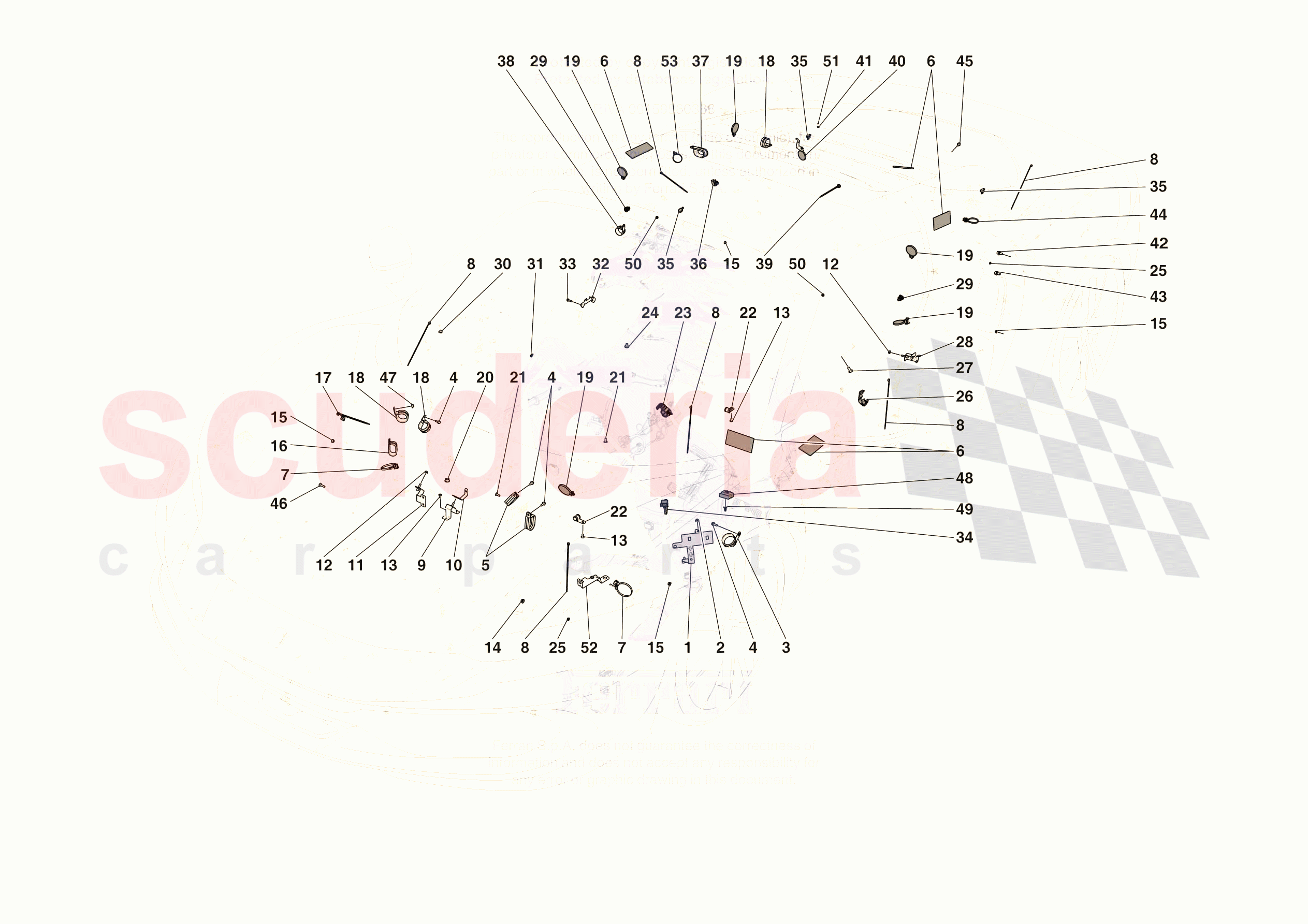 VARIOUS FASTENINGS FOR THE ELECTRICAL SYSTEM of Ferrari Ferrari 296 GTS Europe
