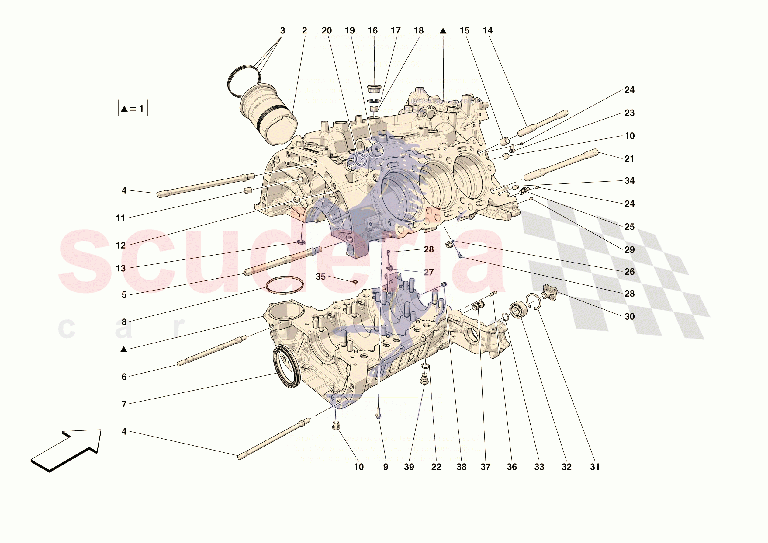 CRANKCASE of Ferrari Ferrari 296 GTS Europe RH