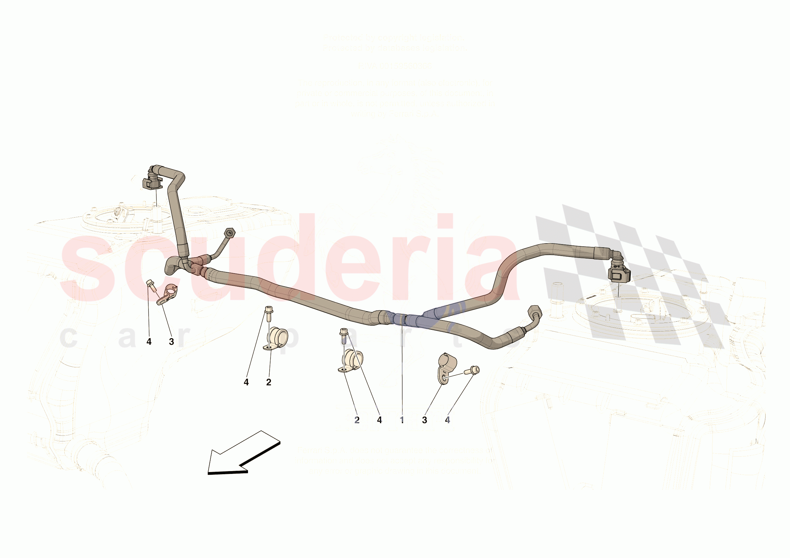 ENGINE FUEL DELIVERY PIPES of Ferrari Ferrari 296 GTS Europe RH