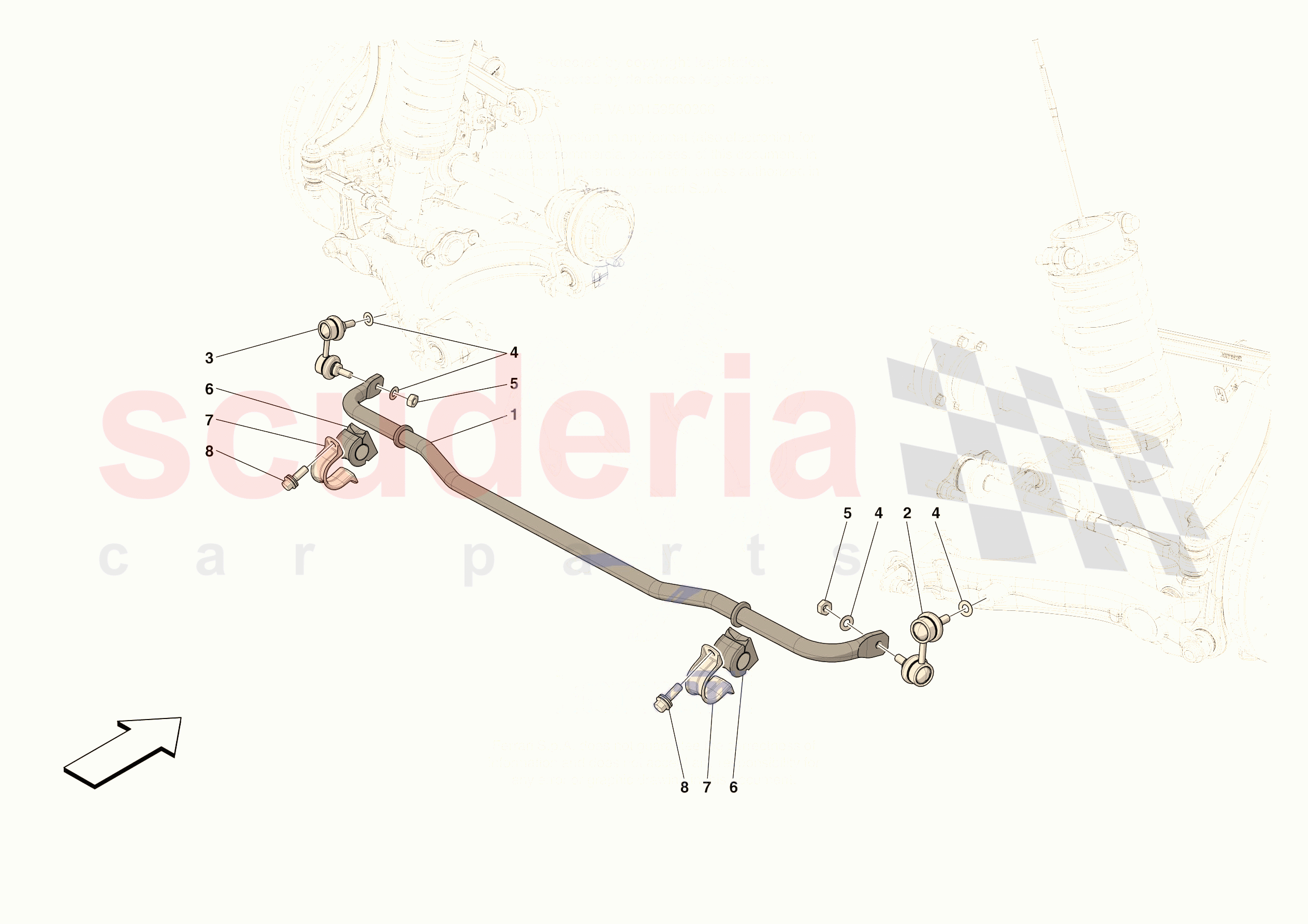 REAR TORSION BAR of Ferrari Ferrari 296 GTS Europe RH