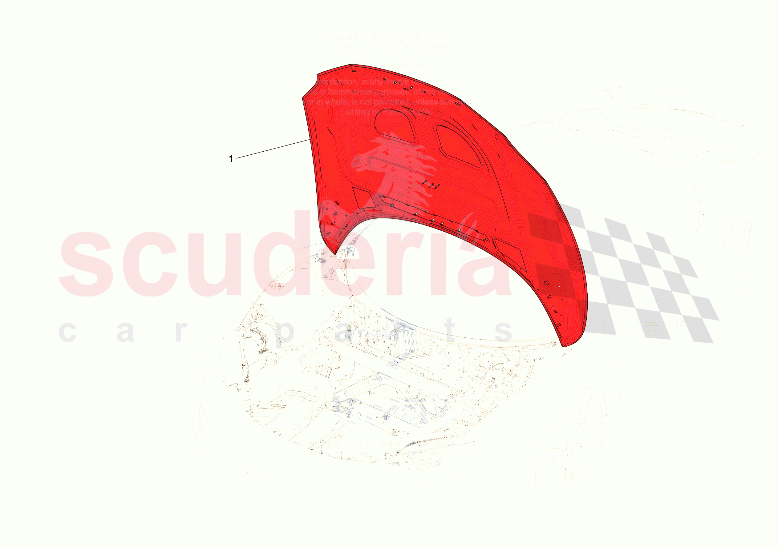 FRONT LID SUBSTRUCTURE of Ferrari Ferrari 296 GTS Europe RH
