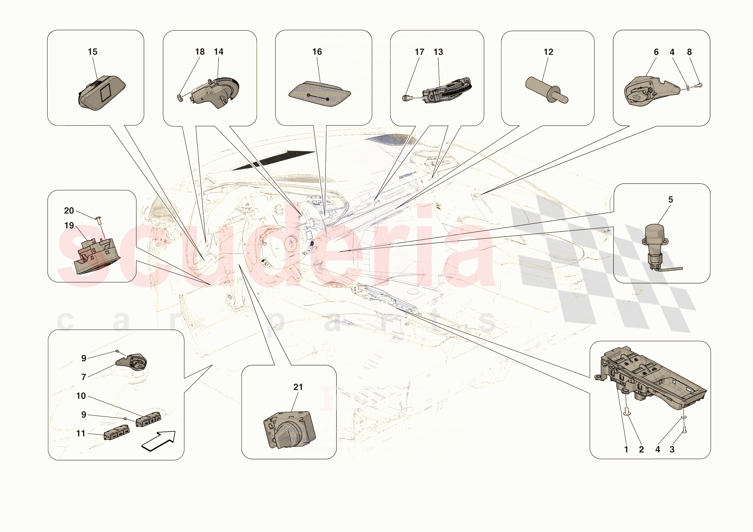 OTHER ELECTRICAL CONTROLS of Ferrari Ferrari 296 GTS Europe RH