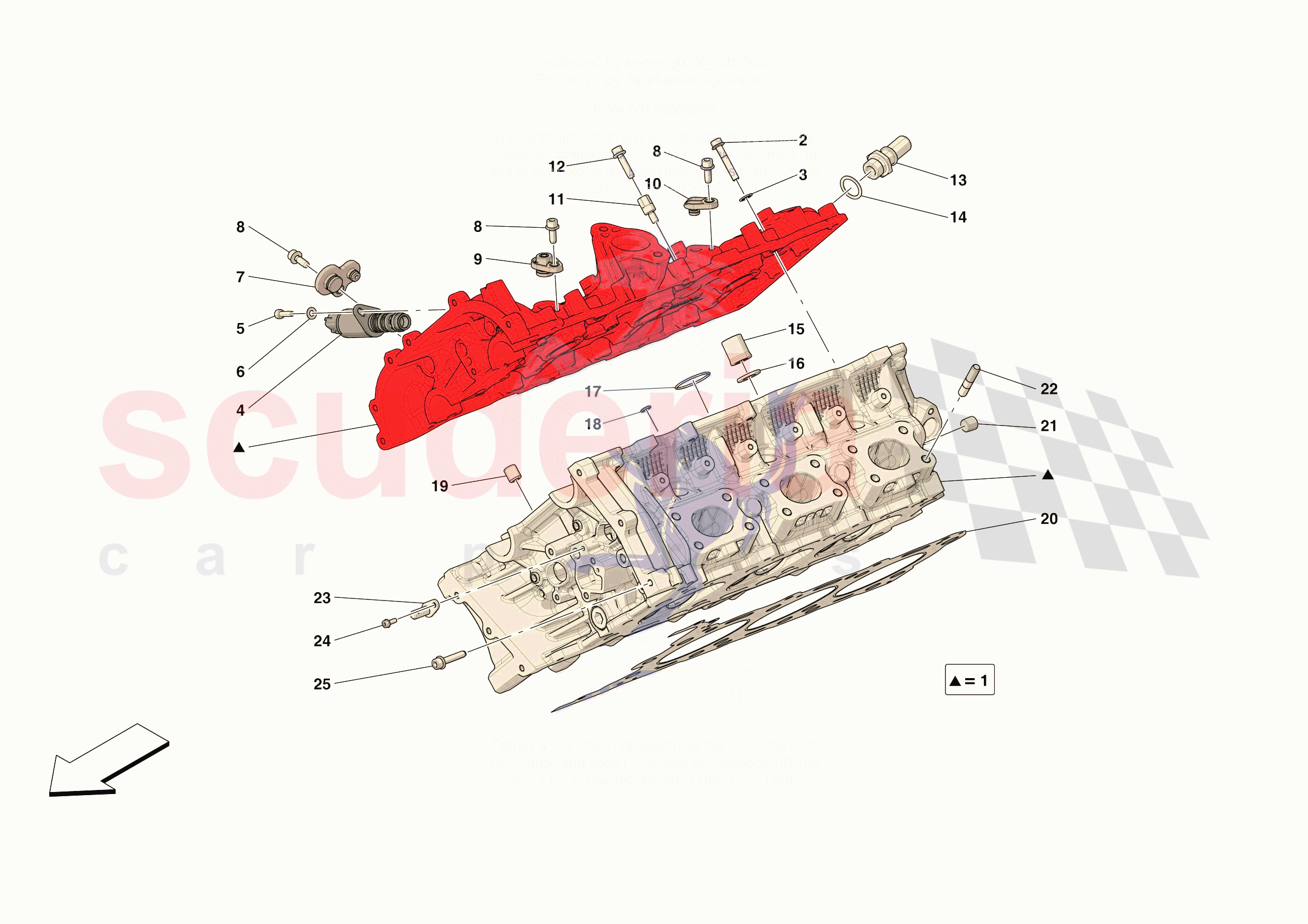 CYLINDER HEADS - RH HEAD of Ferrari Ferrari 296 GTS USA