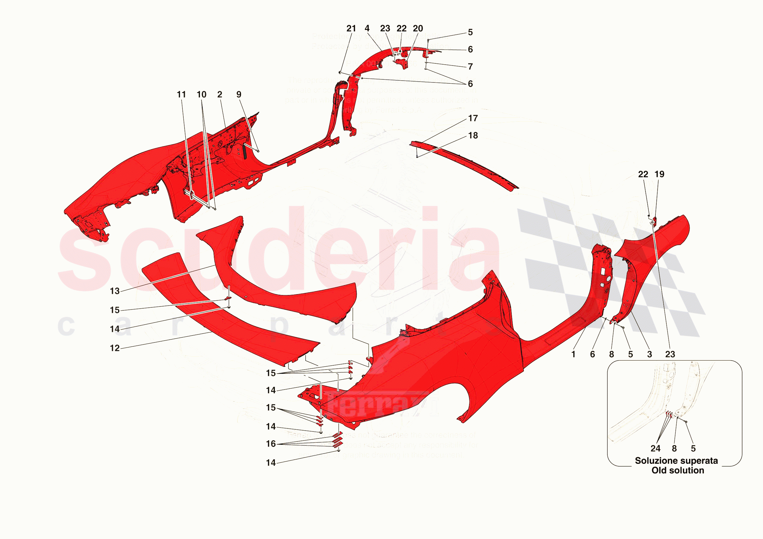LATERAL OUTER BODYSHELL of Ferrari Ferrari 296 GTS USA
