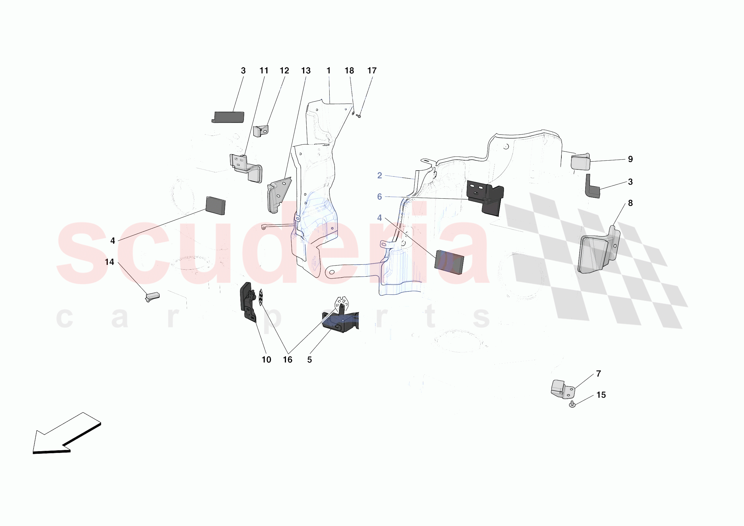 TANK MOUNTS of Ferrari Ferrari 488 Pista Europe