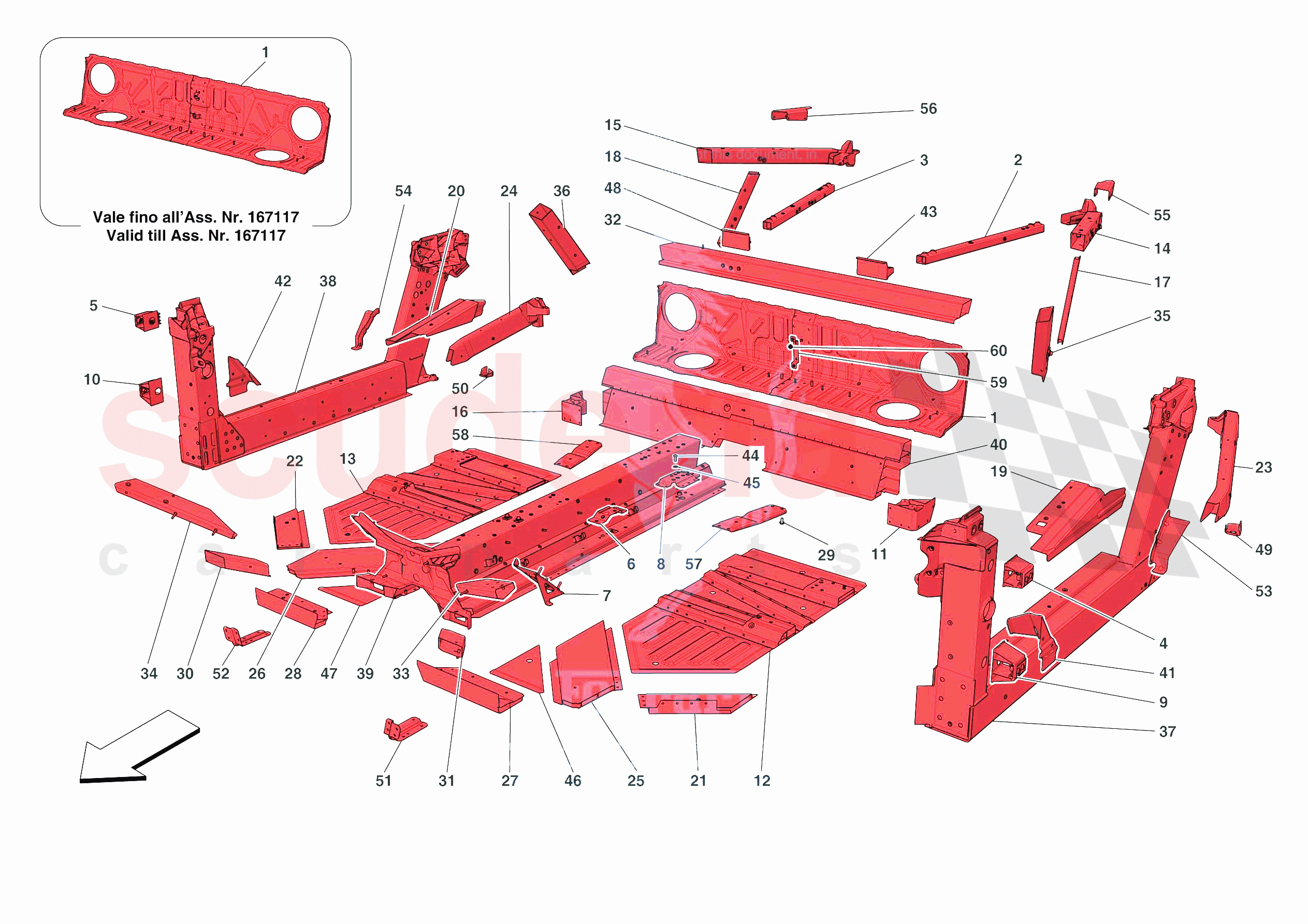 STRUCTURES AND ELEMENTS, CENTRE OF VEHICLE of Ferrari Ferrari 488 Pista Europe
