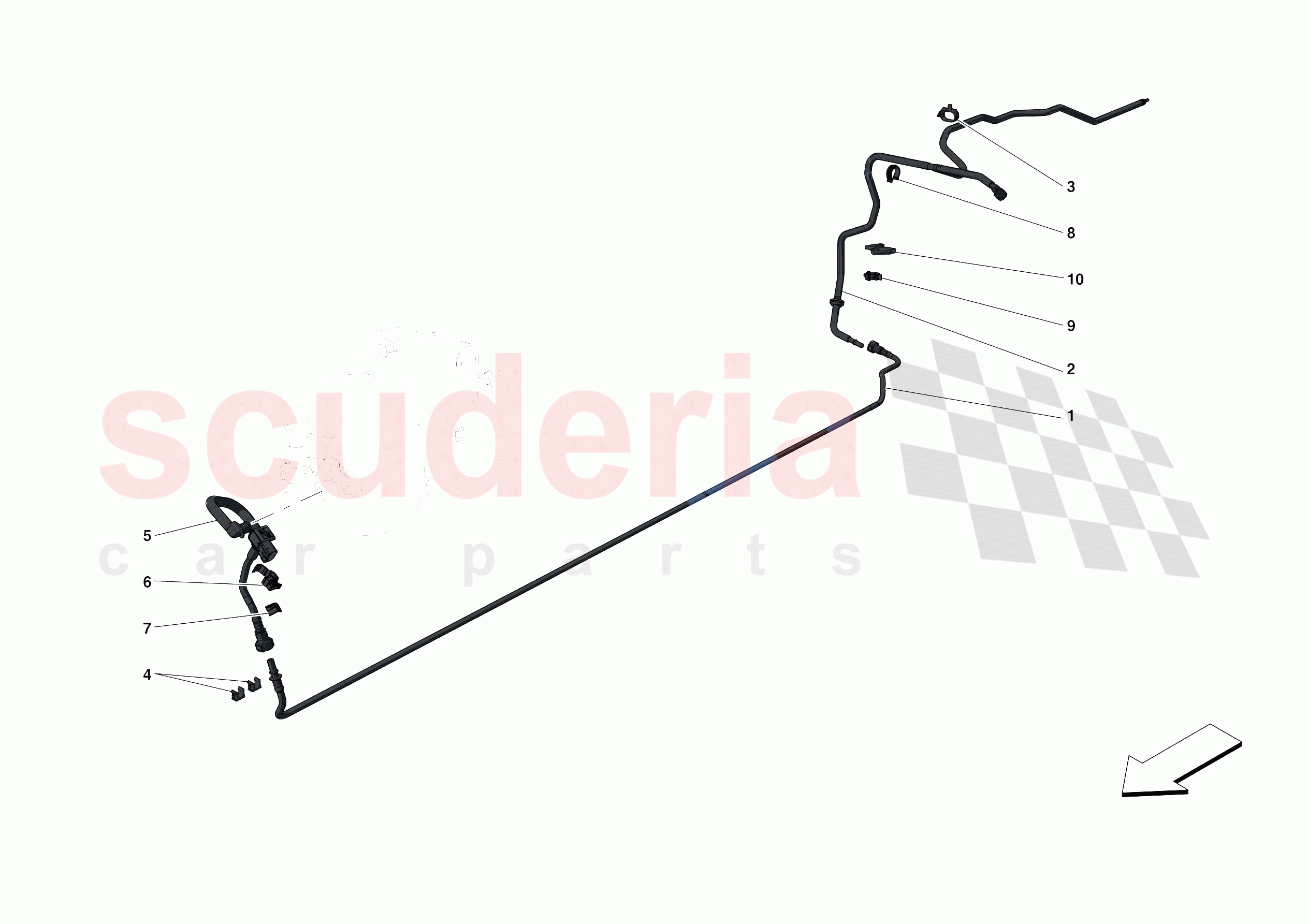 SERVO BRAKE PIPES of Ferrari Ferrari 488 Pista Europe RH