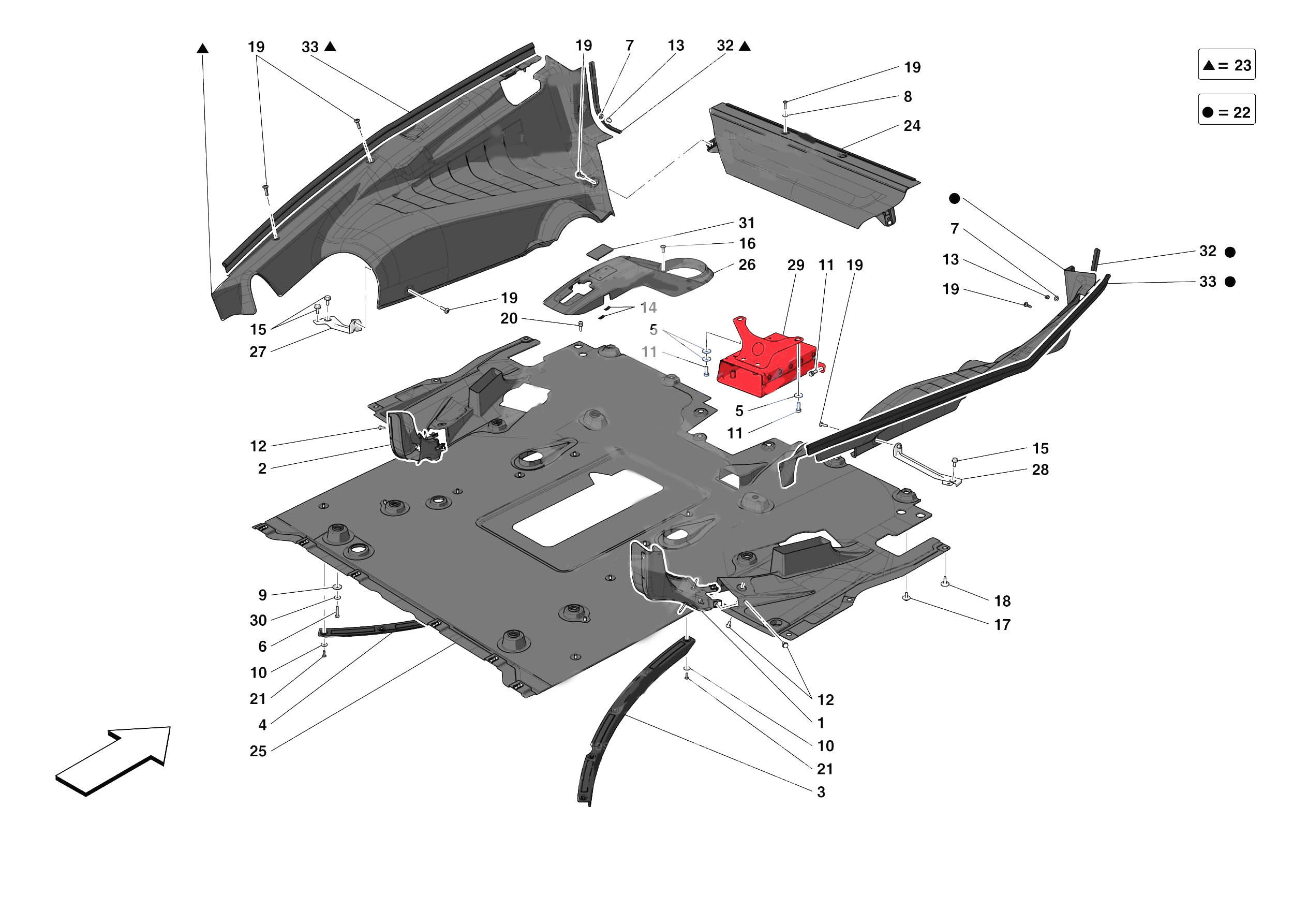 REAR SHIELDS of Ferrari Ferrari 488 Pista Europe RH