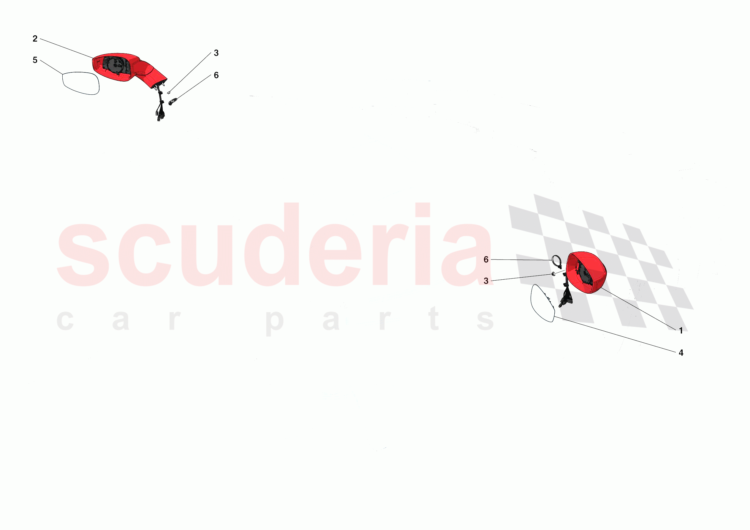 EXTERNAL REAR VIEW MIRRORS of Ferrari Ferrari 488 Pista Spider Europe