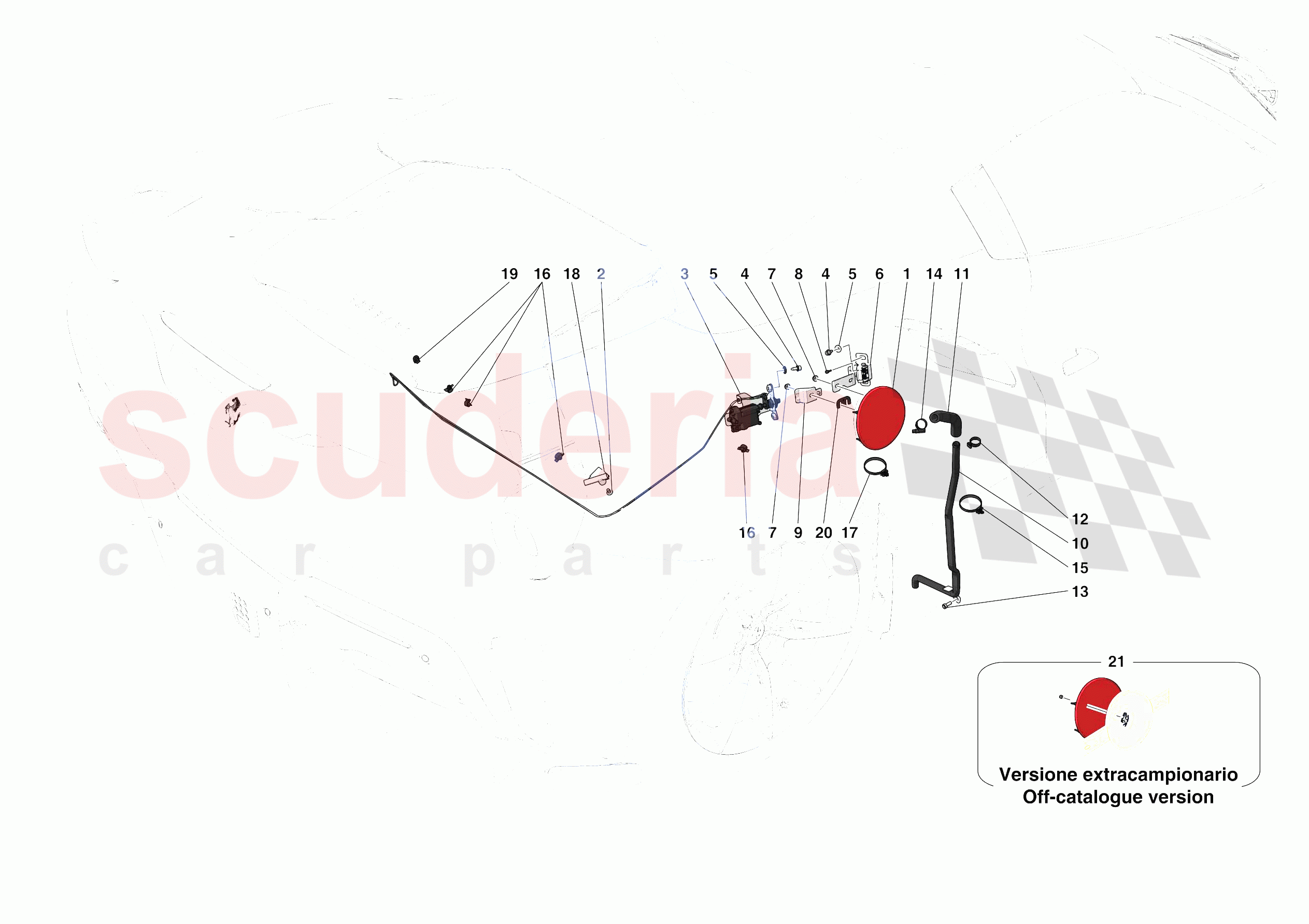 FUEL FILLER SEAT of Ferrari Ferrari 488 Pista Spider Europe