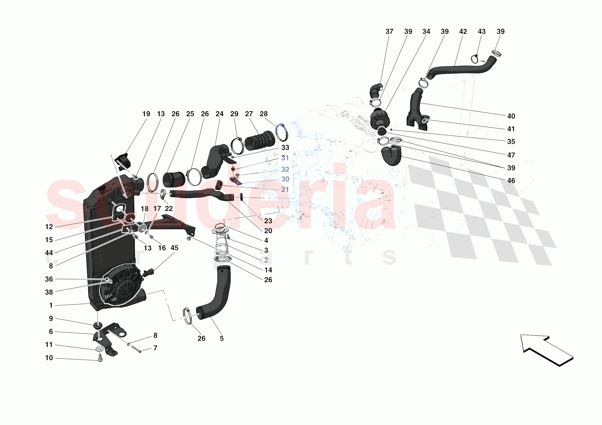 INTERCOOLER of Ferrari Ferrari 488 Pista Spider Europe RH
