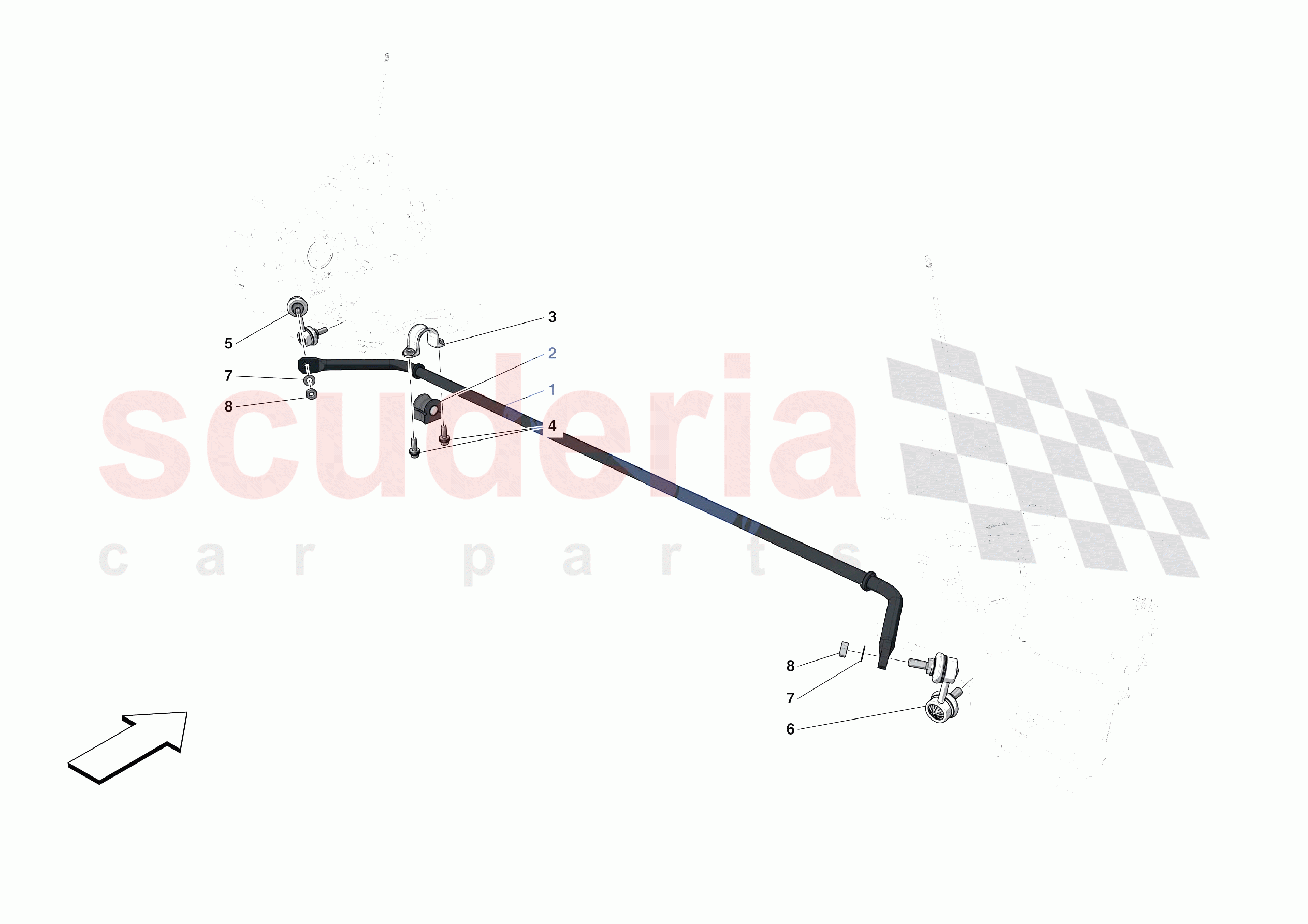 FRONT TORSION BAR of Ferrari Ferrari 488 Pista Spider Europe RH