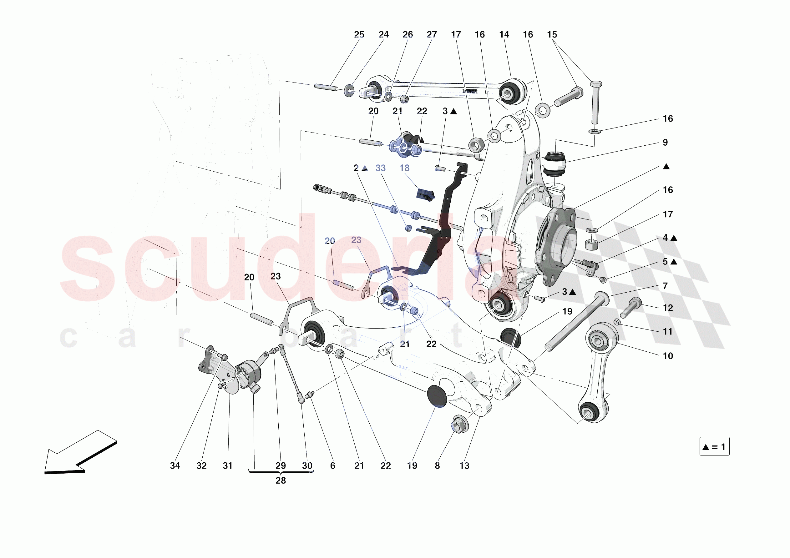 REAR SUSPENSION - ARMS of Ferrari Ferrari 488 Pista Spider Europe RH