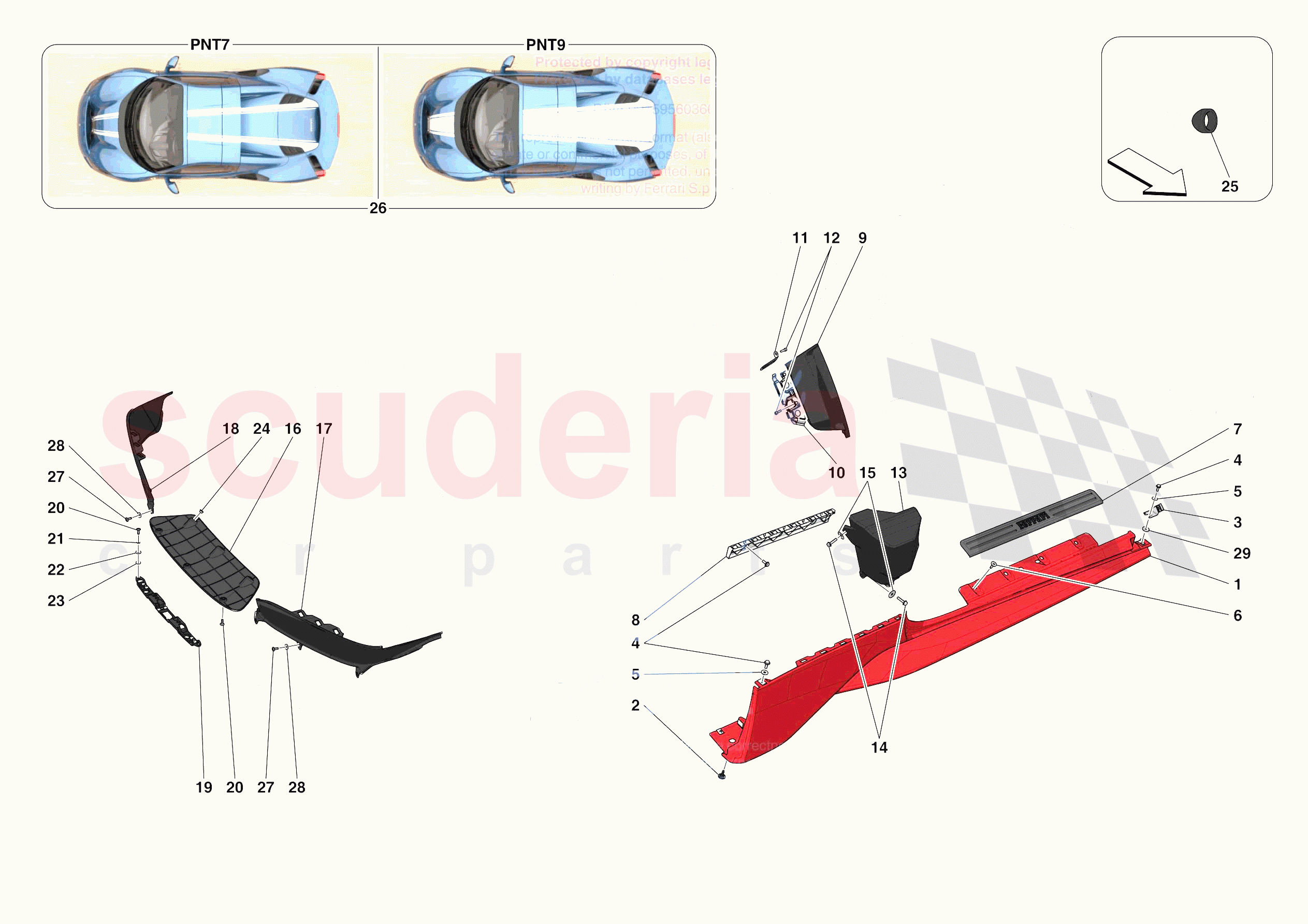 EXTERNAL LATERAL TRIM of Ferrari Ferrari 488 Pista Spider Europe RH