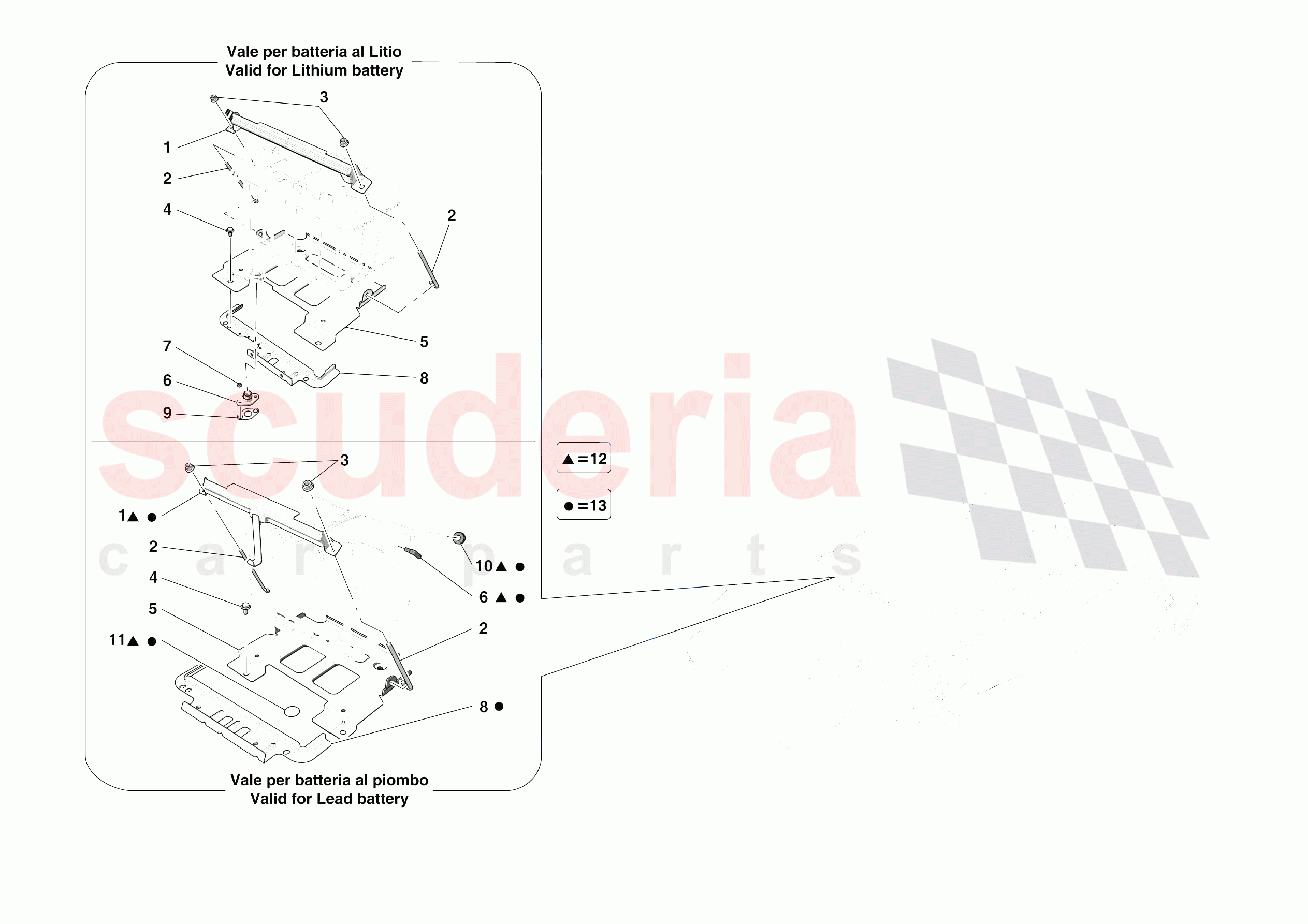 BATTERY INSTALLATION of Ferrari Ferrari 488 Pista Spider Europe RH