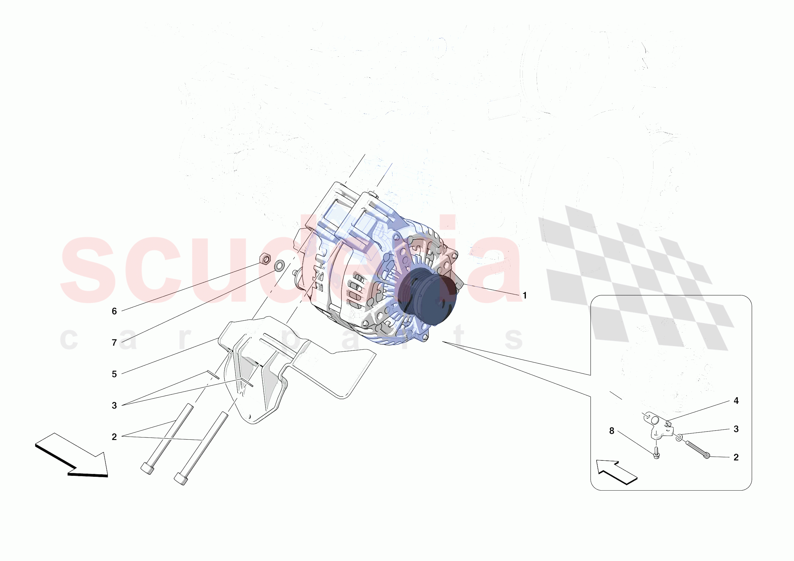 ALTERNATOR of Ferrari Ferrari 488 Pista Spider USA