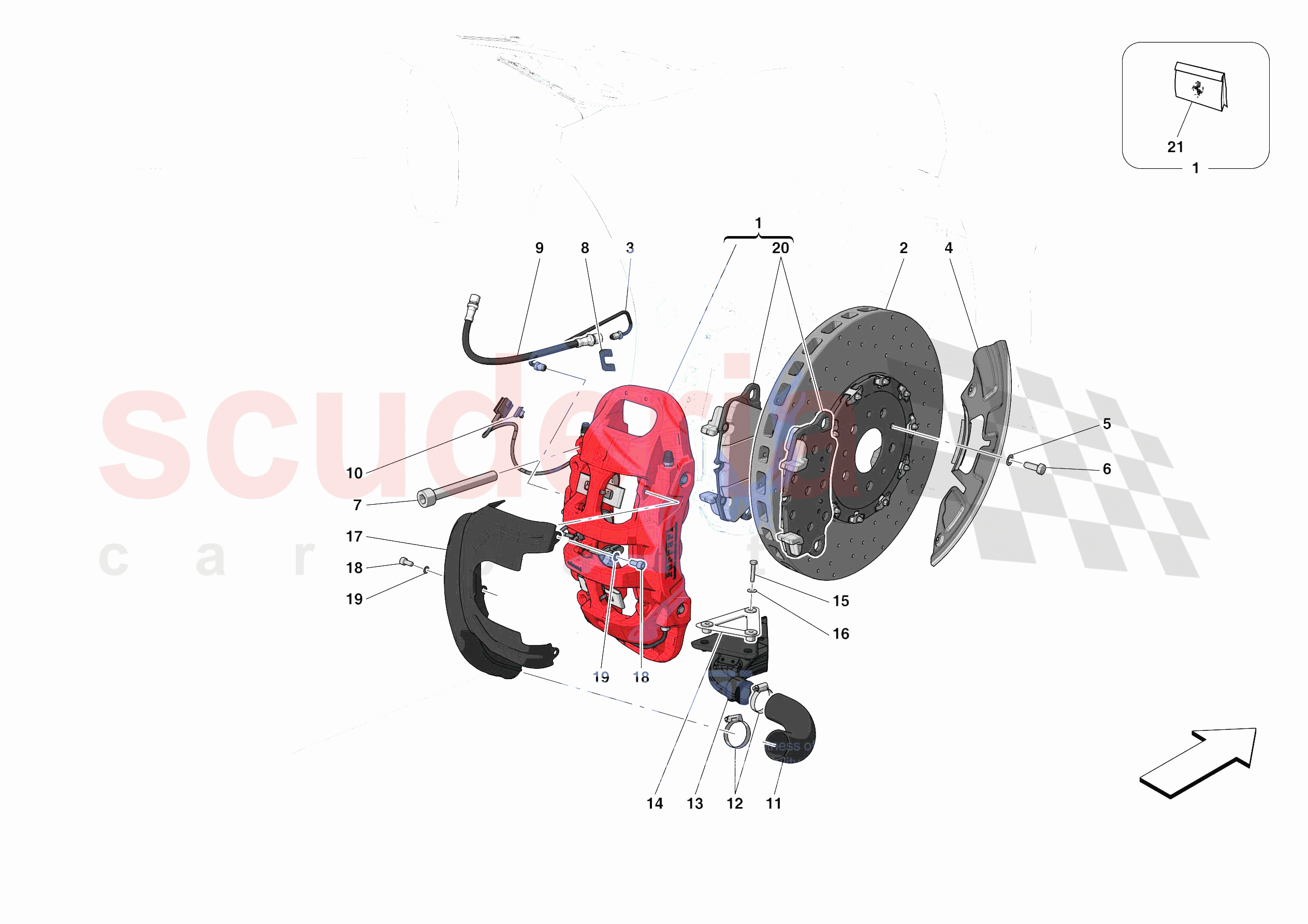 FRONT SUSPENSION - CALLIPERS AND DISCS of Ferrari Ferrari 488 Pista Spider USA