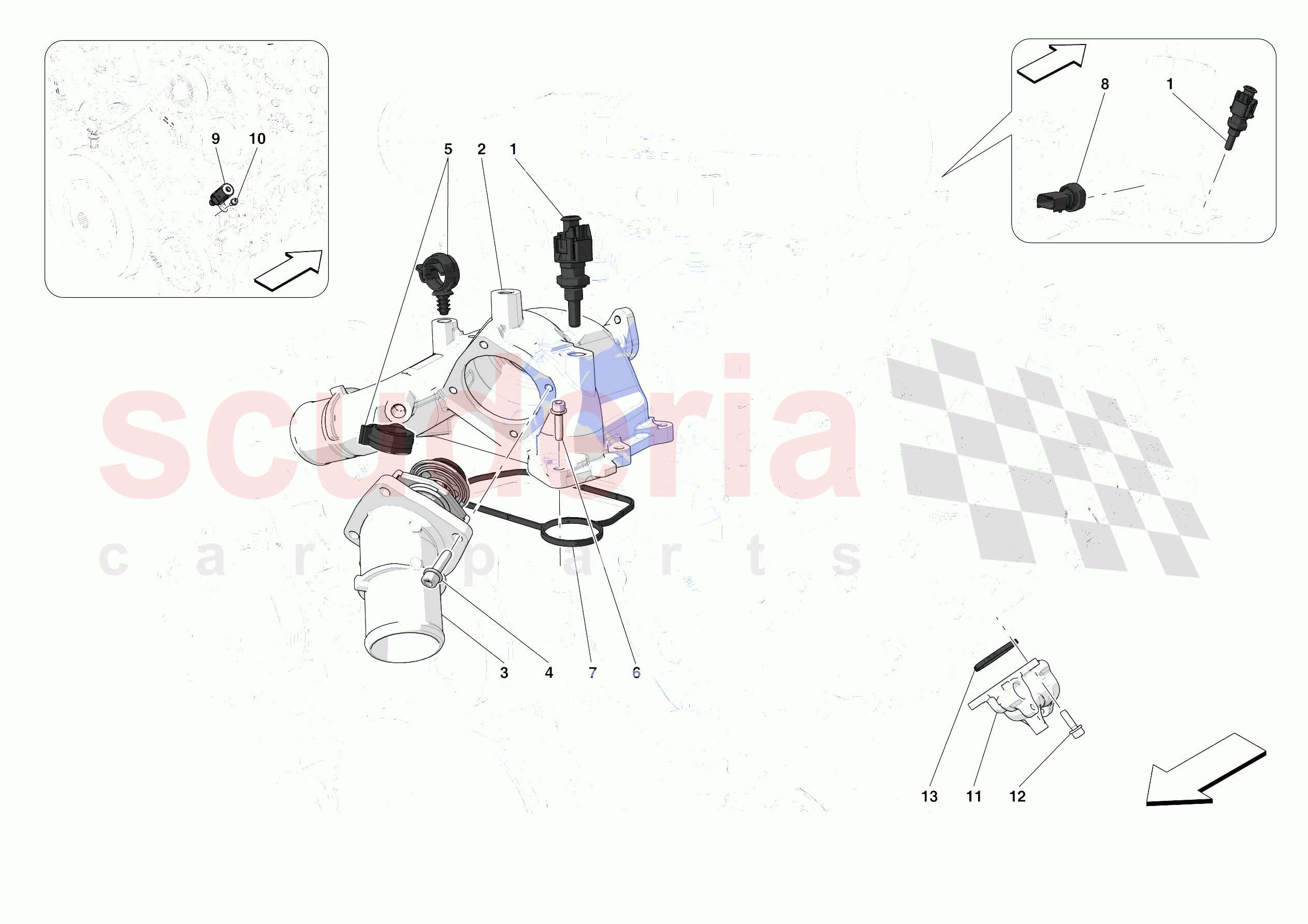 ENGINE TEMPERATURE AND PRESSURE REGULATORS of Ferrari Ferrari 488 Pista USA