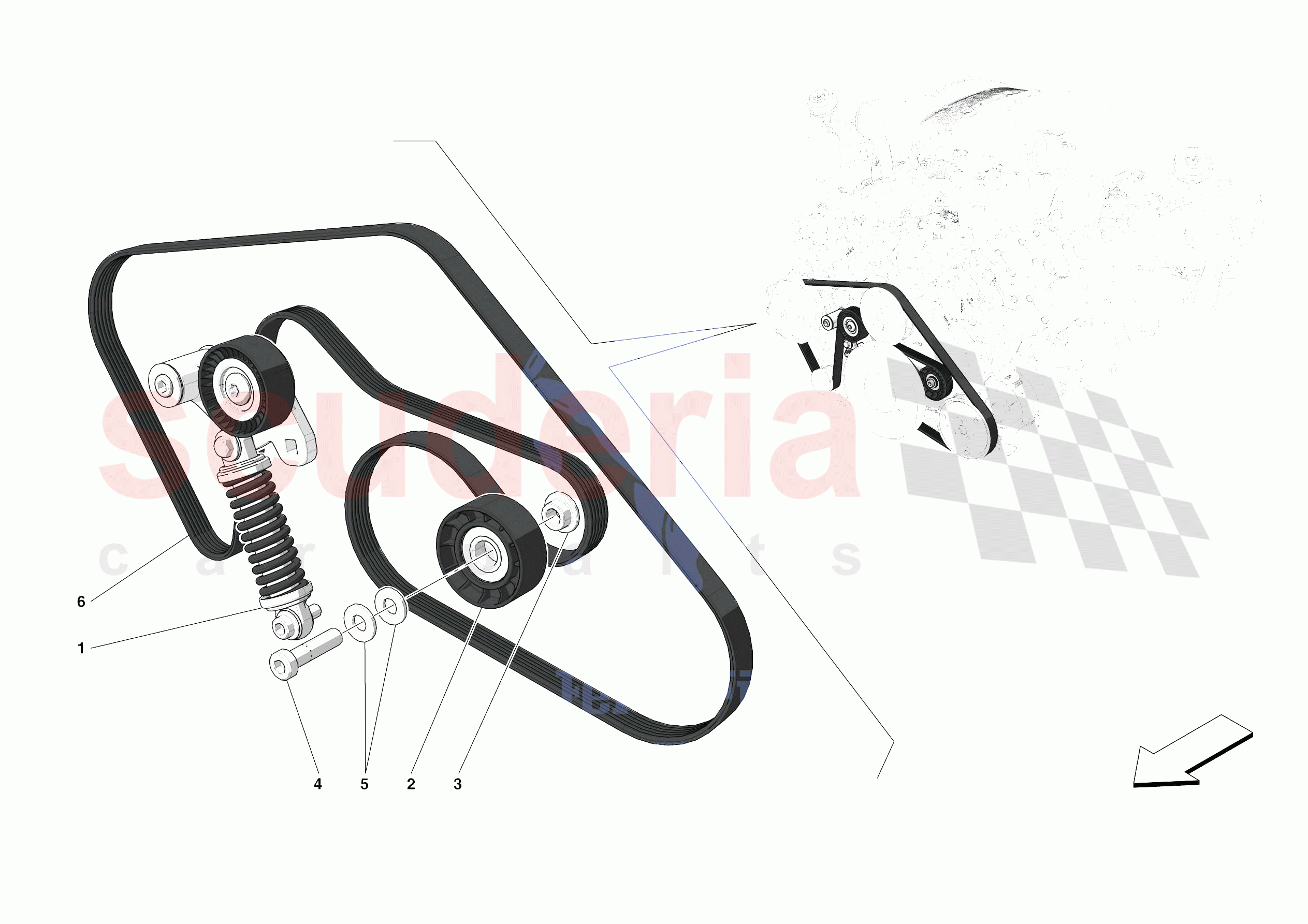 ALTERNATOR DRIVE of Ferrari Ferrari 488 Pista USA