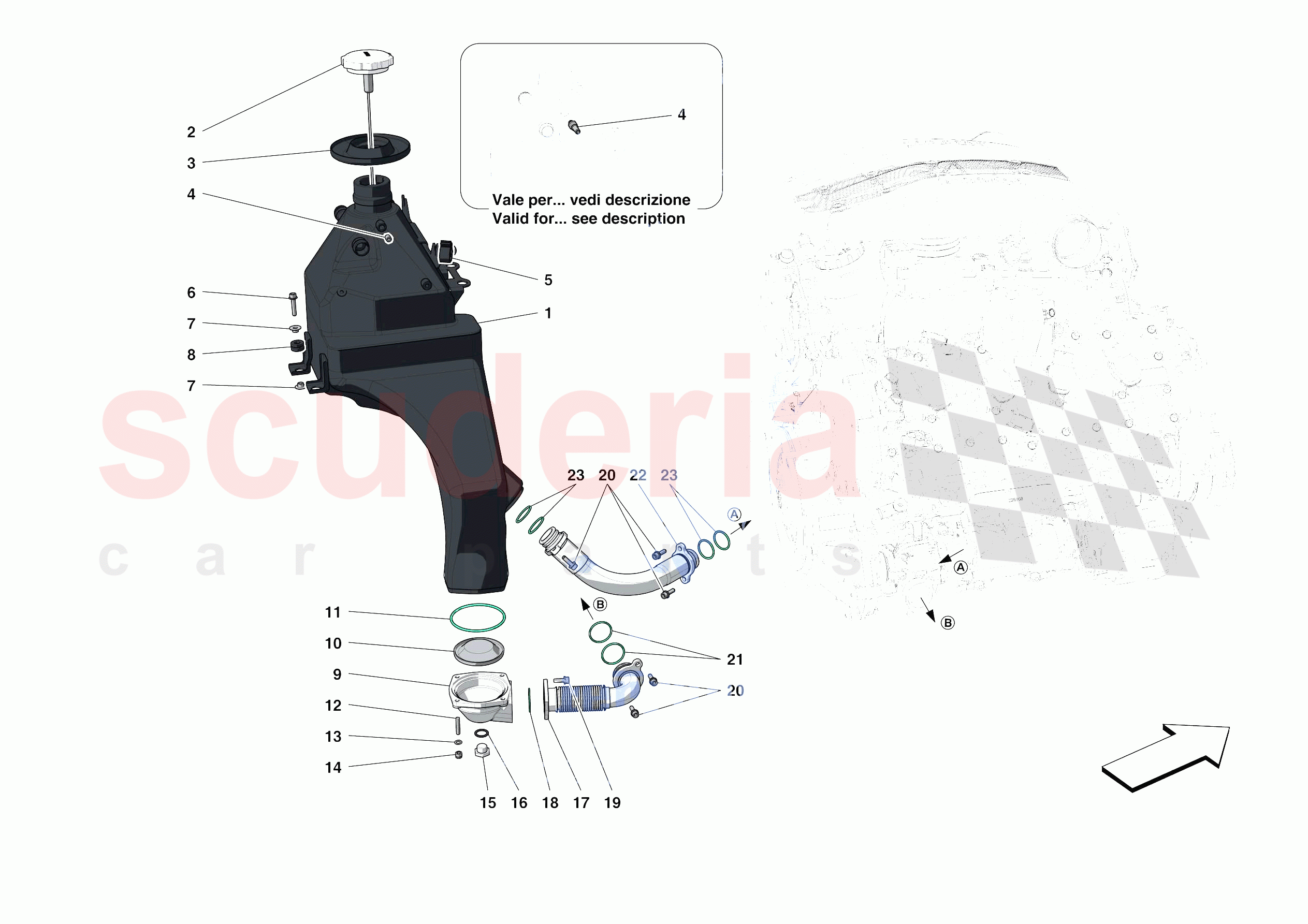 ENGINE OIL RADIATOR AND TANK of Ferrari Ferrari 488 Pista USA
