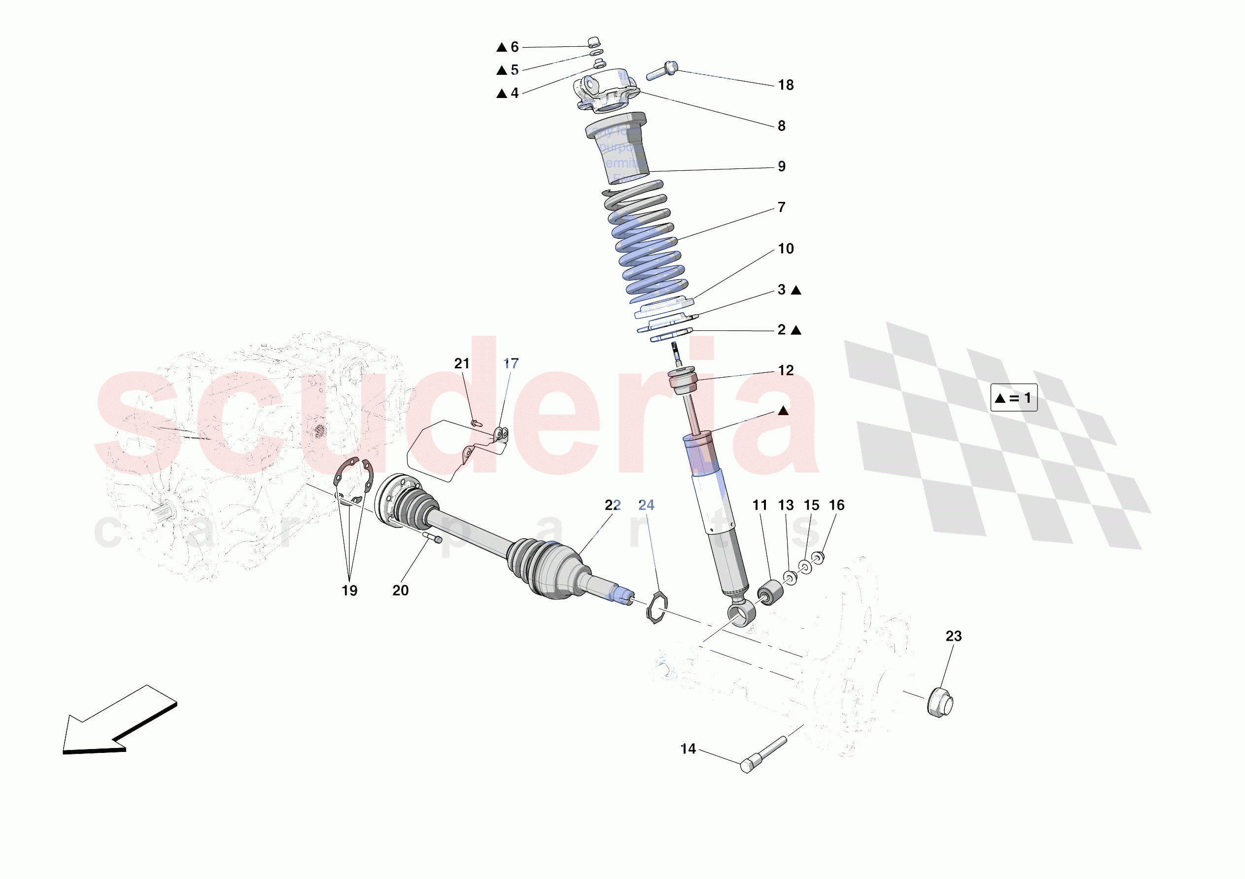 REAR SUSPENSION - SHOCK ABSORBERS of Ferrari Ferrari 488 Pista USA