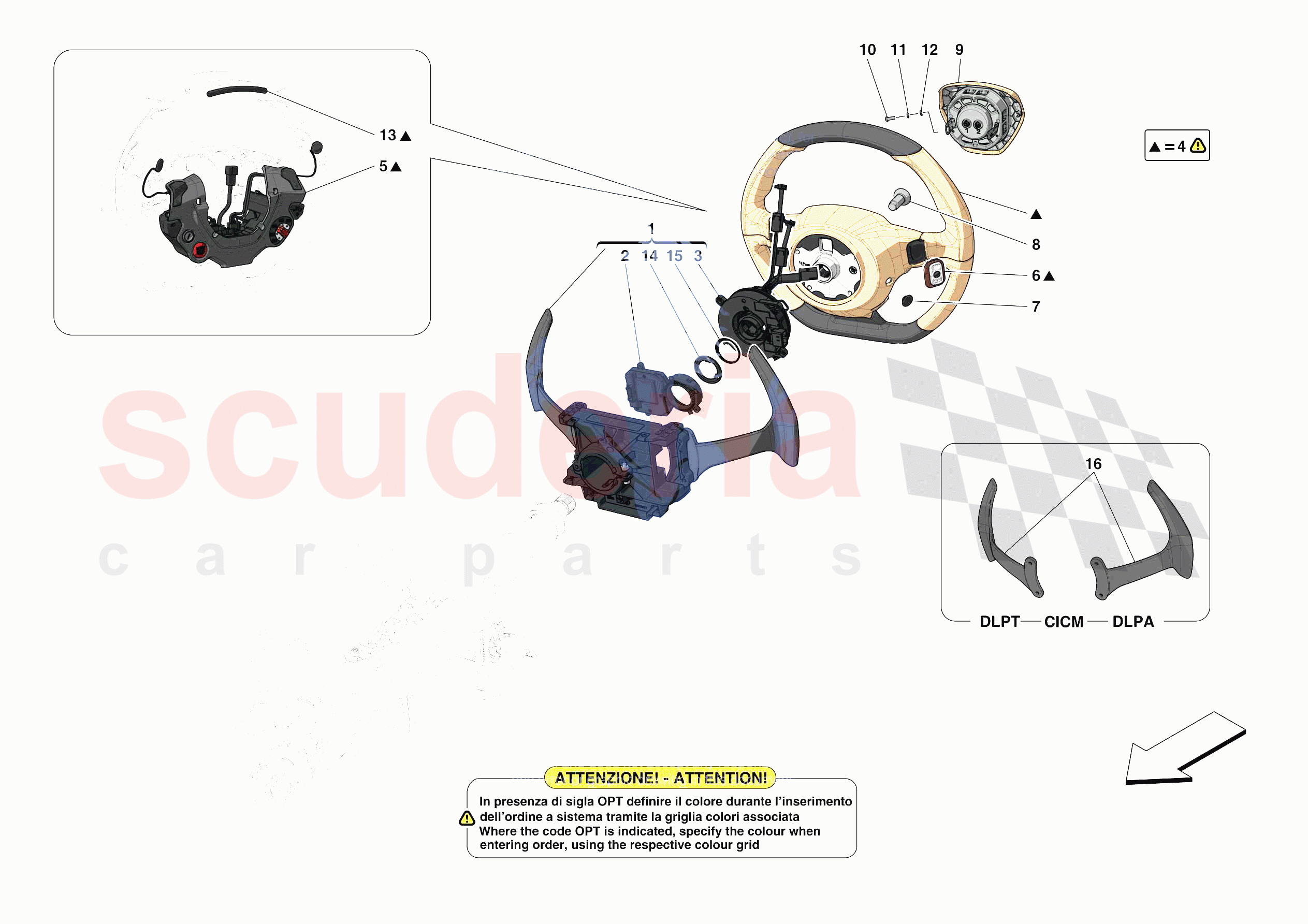 STEERING WHEEL AND STEERING SYSTEM - STEERING WHEEL AND AIRBAG of Ferrari Ferrari 488 Pista USA