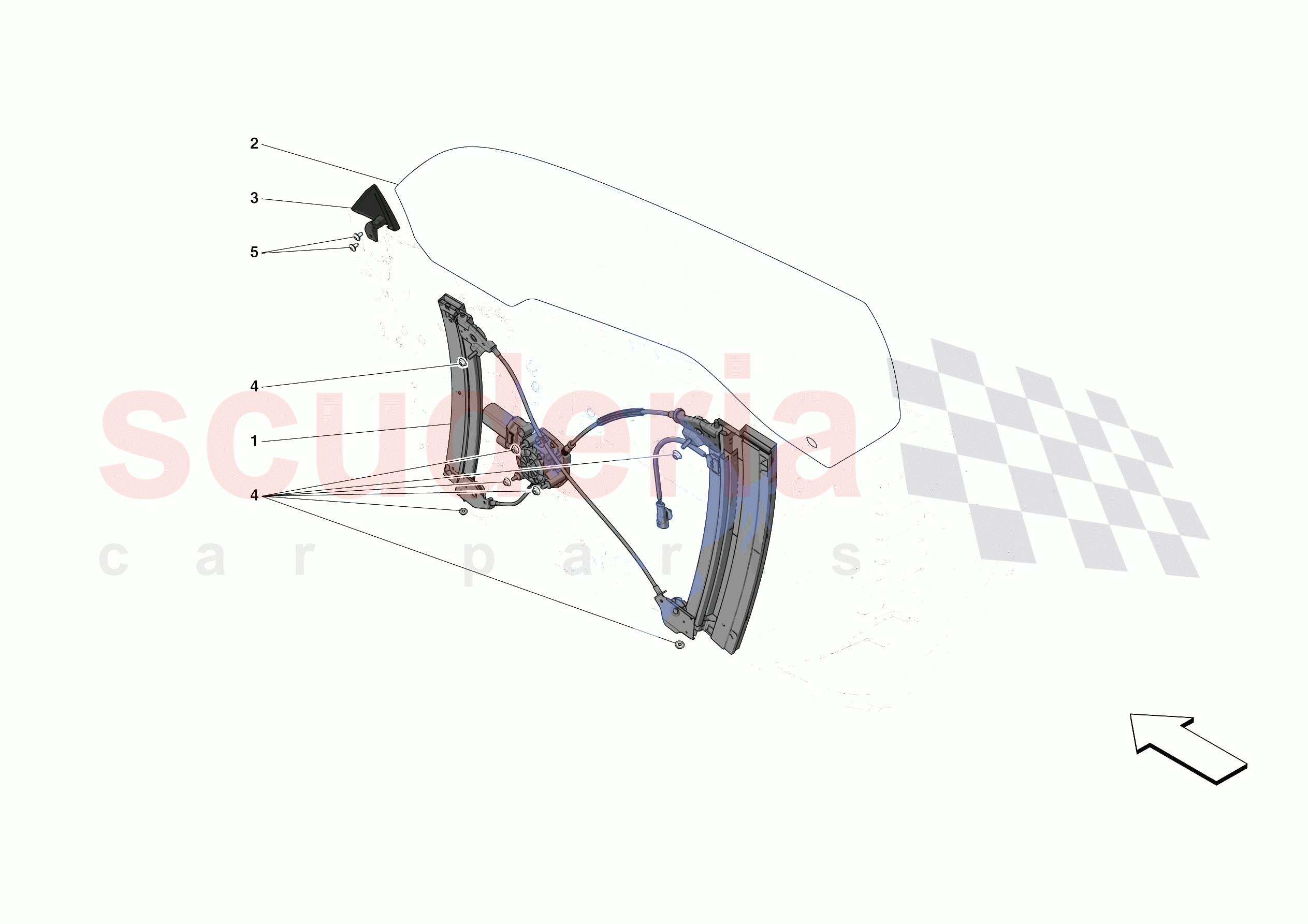DOORS - WINDOW AND WINDOW LIFTER of Ferrari Ferrari 488 Pista USA