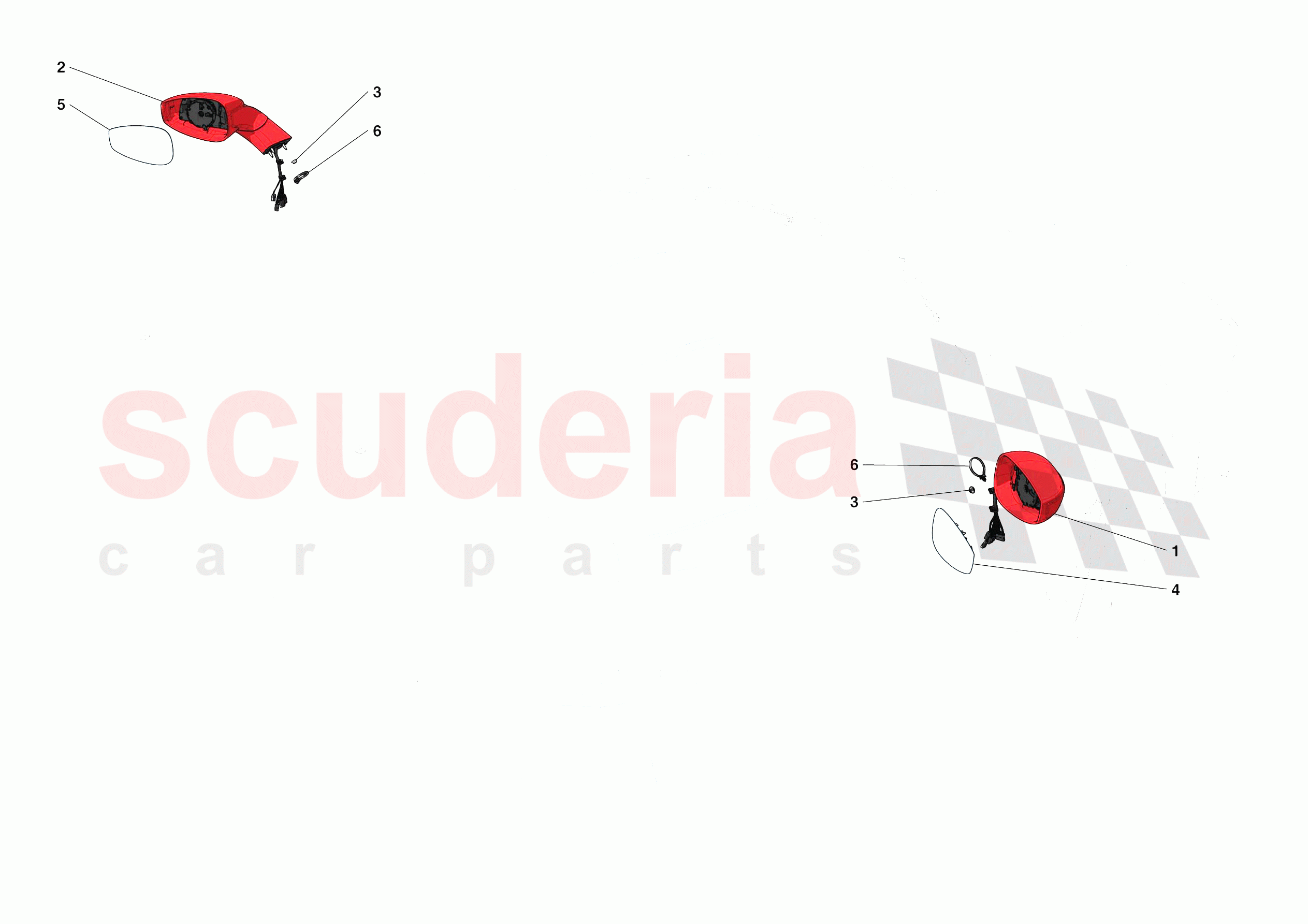 EXTERNAL REAR VIEW MIRRORS of Ferrari Ferrari 488 Pista USA