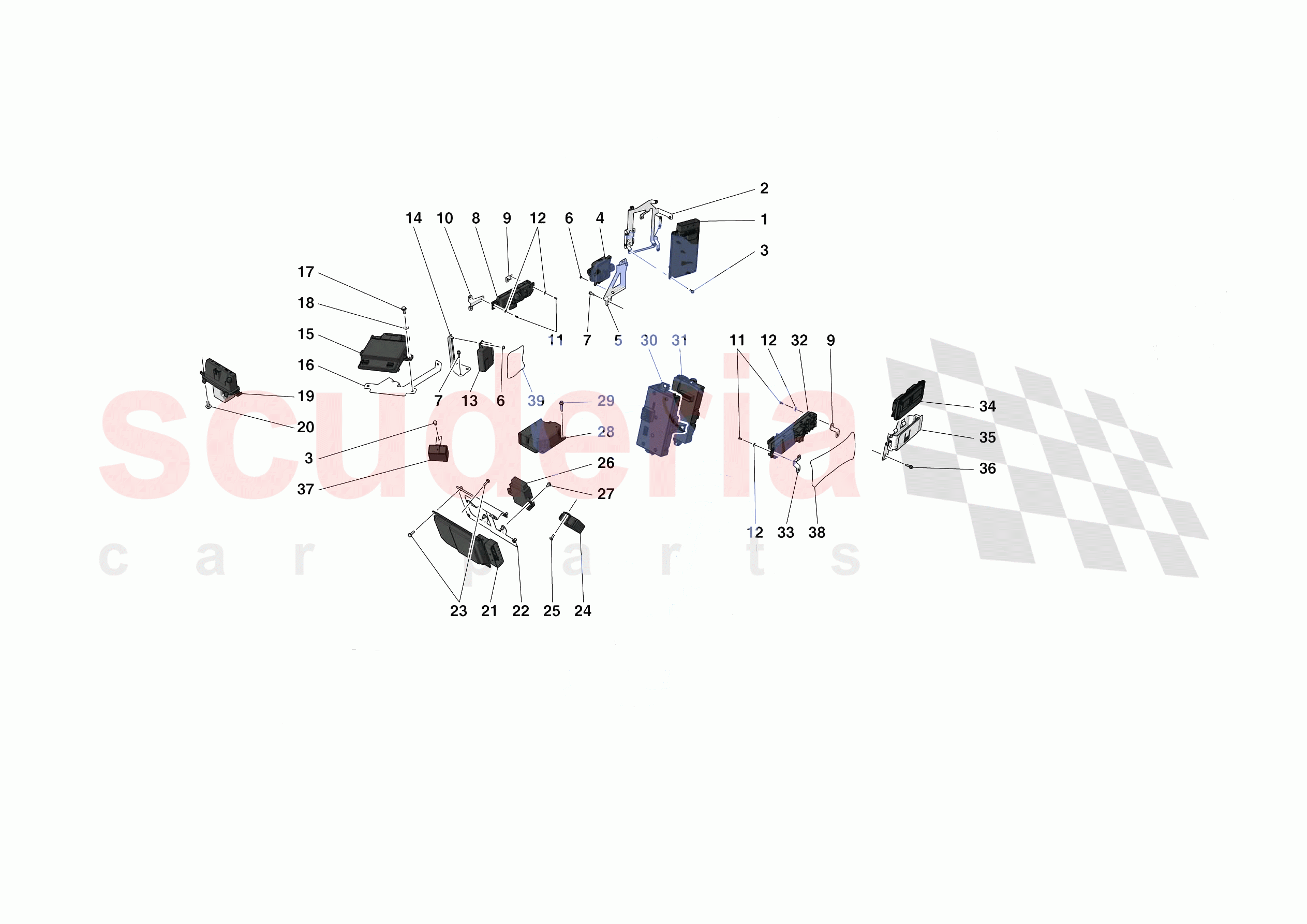 ELECTRICAL SYSTEM CONTROL UNITS of Ferrari Ferrari 488 Pista USA
