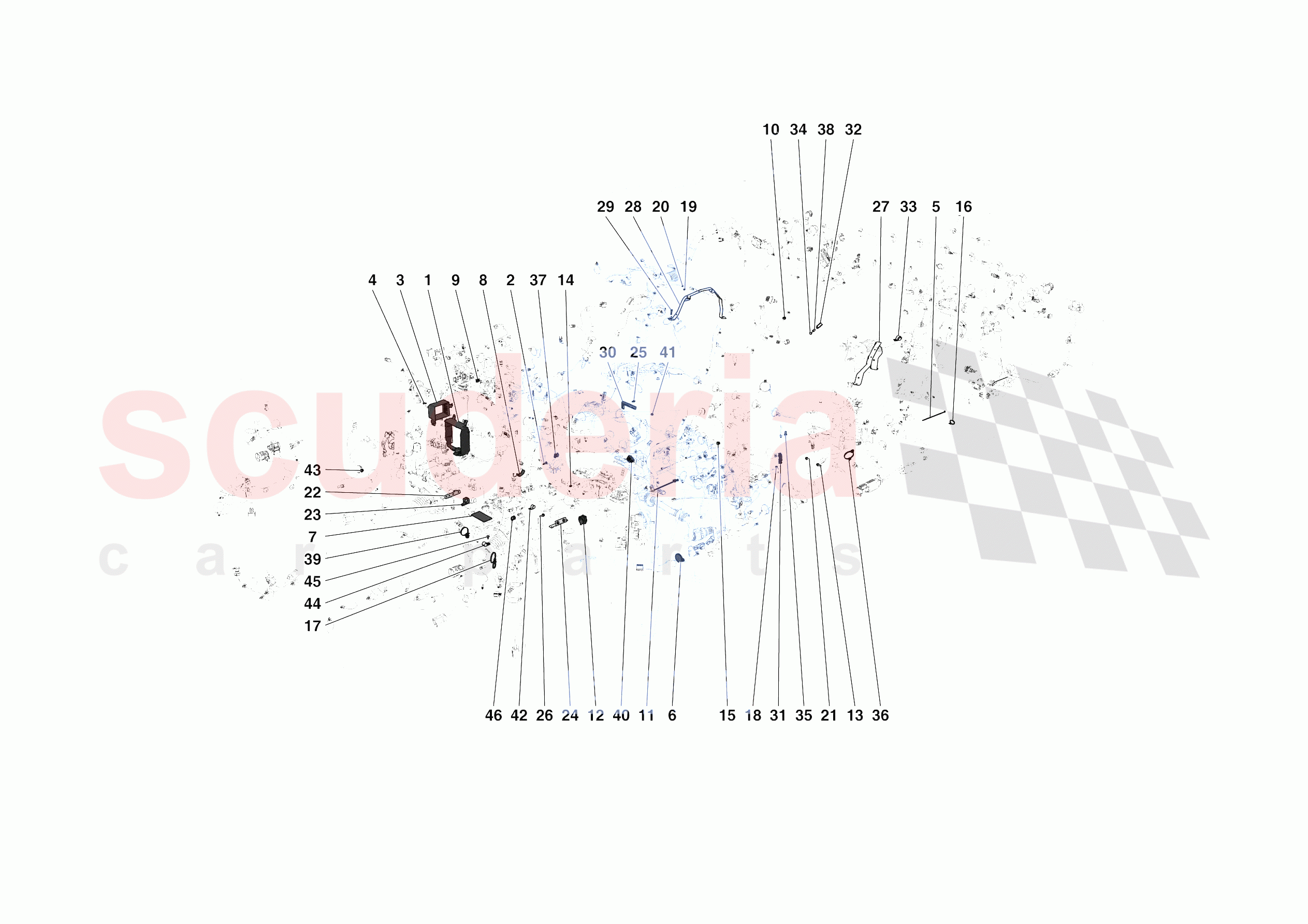 VARIOUS FASTENINGS FOR THE ELECTRICAL SYSTEM of Ferrari Ferrari 488 Pista USA