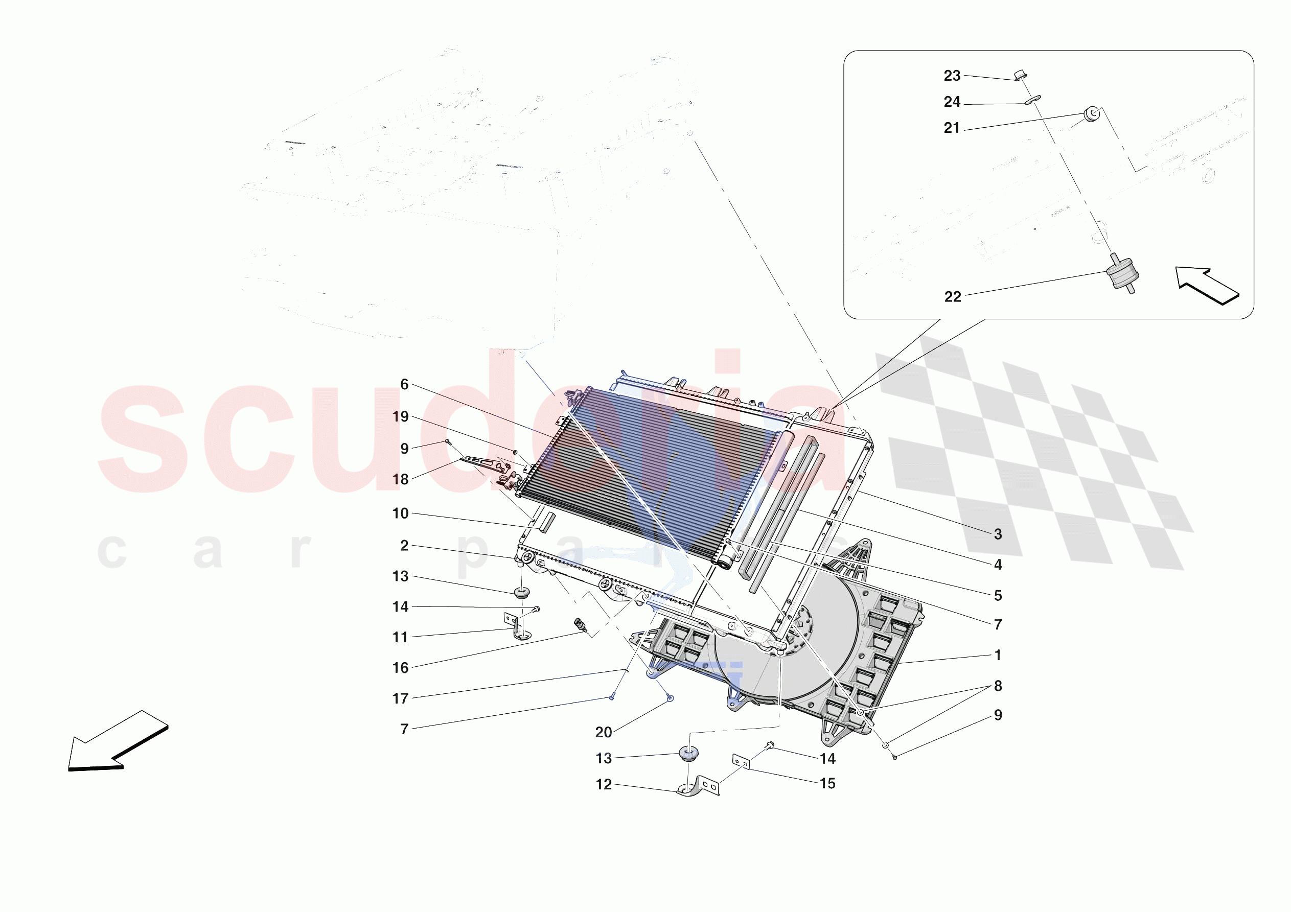 ENGINE COOLING SYSTEM RADIATORS of Ferrari Ferrari 812 Competizione A Europe
