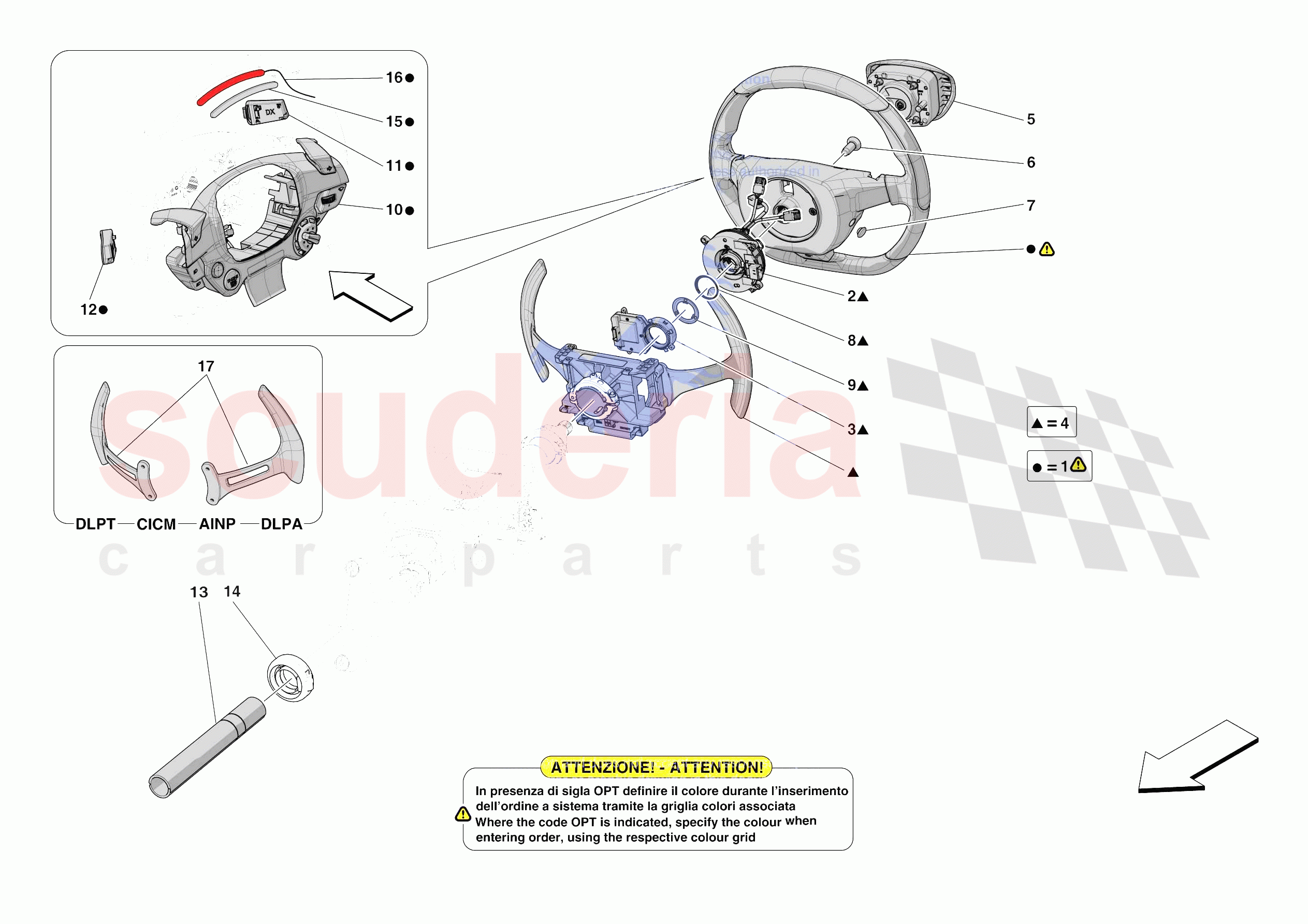 STEERING WHEEL AND STEERING SYSTEM - STEERING WHEEL AND AIRBAG of Ferrari Ferrari 812 Competizione A Europe