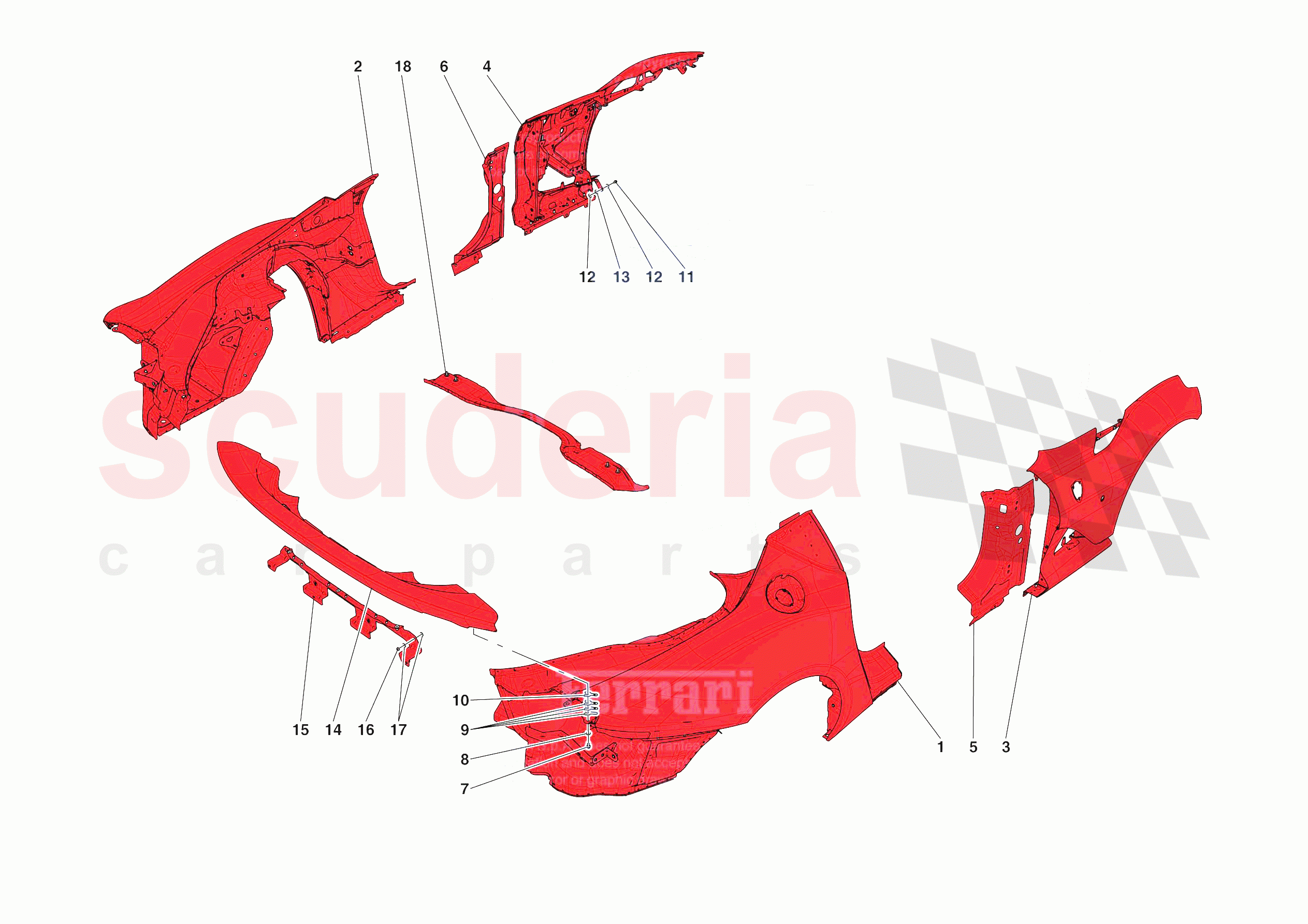 LATERAL OUTER BODYSHELL of Ferrari Ferrari 812 Competizione A Europe