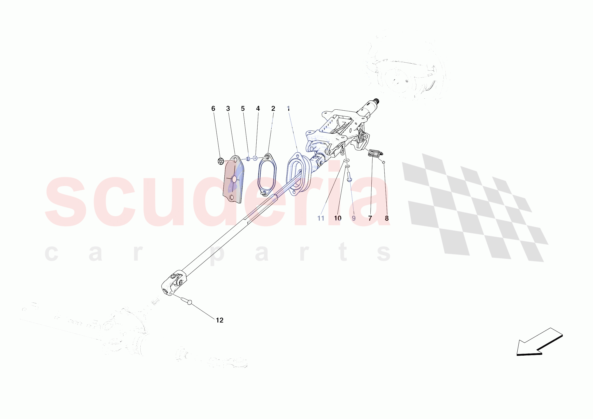 STEERING WHEEL AND STEERING SYSTEM - STEERING COLUMN of Ferrari Ferrari 812 Competizione A Europe RH