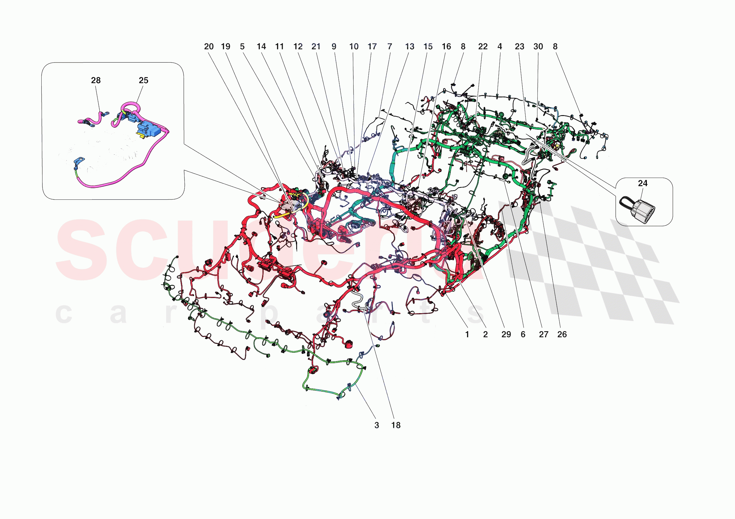 LOW VOLTAGE WIRING HARNESSES of Ferrari Ferrari 812 Competizione A Europe RH