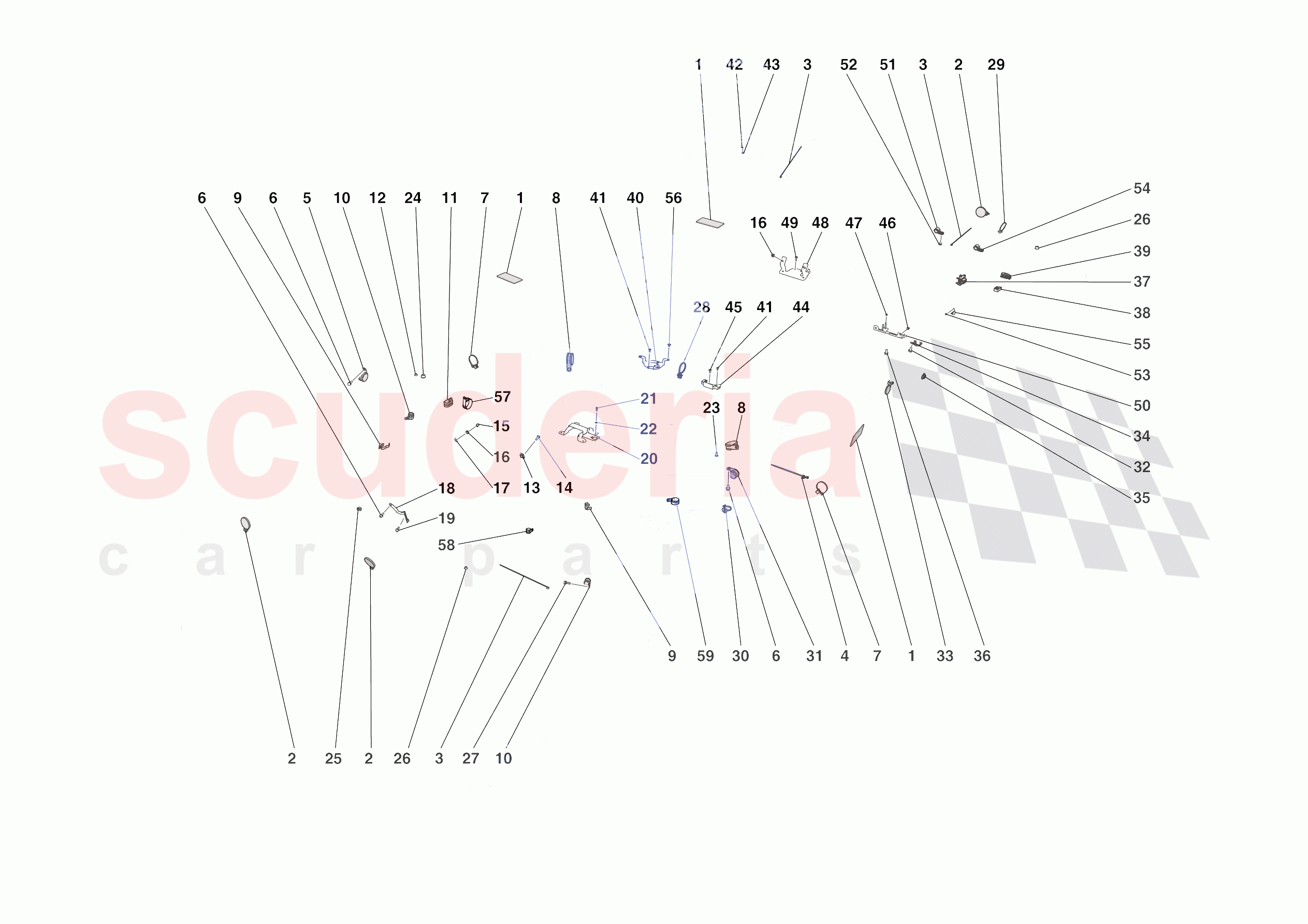 VARIOUS FASTENINGS FOR THE ELECTRICAL SYSTEM of Ferrari Ferrari 812 Competizione A Europe RH