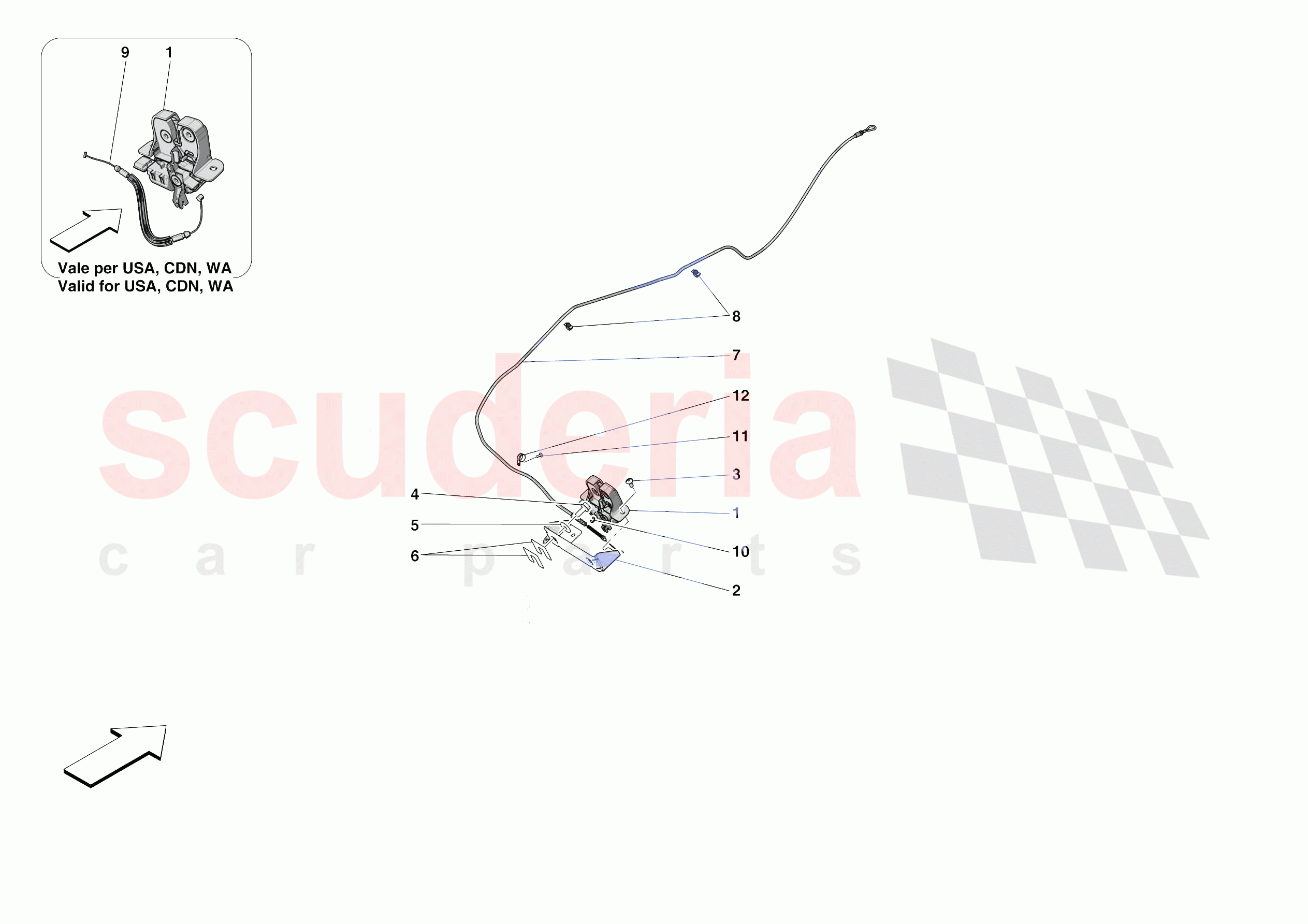 REAR LID OPENING MECHANISM of Ferrari Ferrari 812 Competizione A USA
