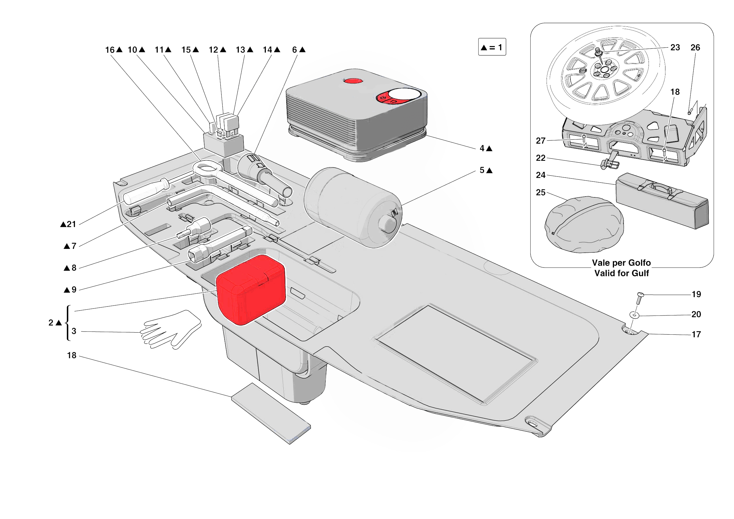 TOOLS PROVIDED WITH VEHICLE of Ferrari Ferrari 812 Competizione Europe