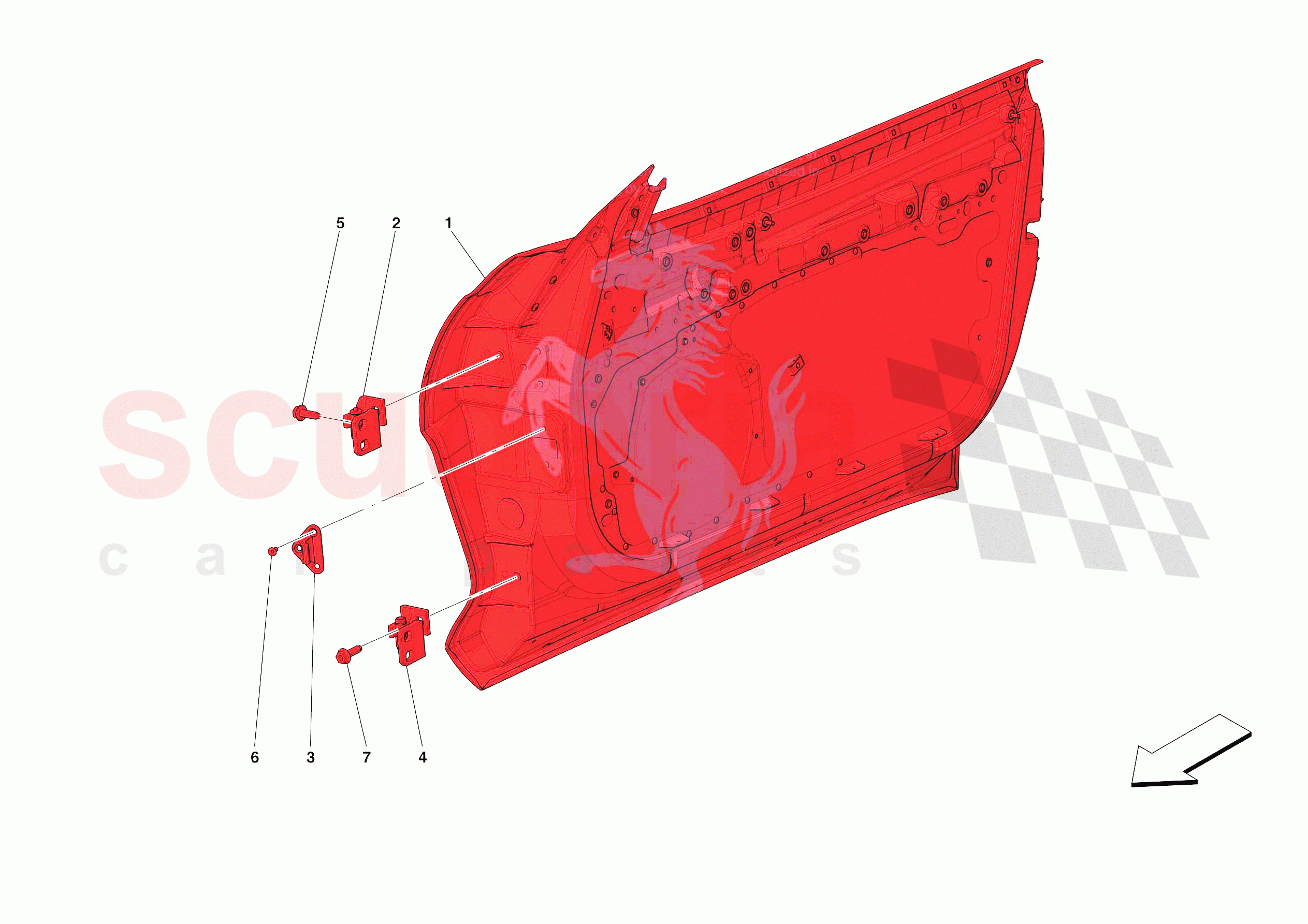 FRONT DOOR SUBSTRUCTURE of Ferrari Ferrari 812 Competizione Europe