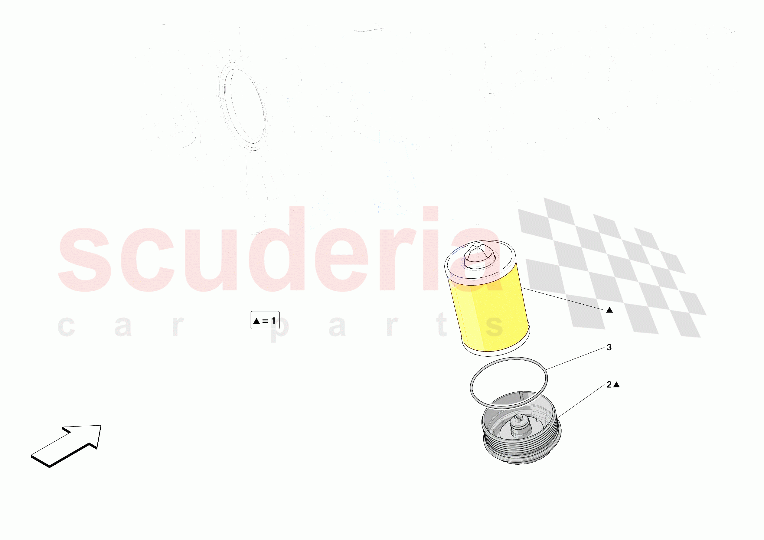 LUBRICATION FILTERS of Ferrari Ferrari 812 Competizione Europe RH