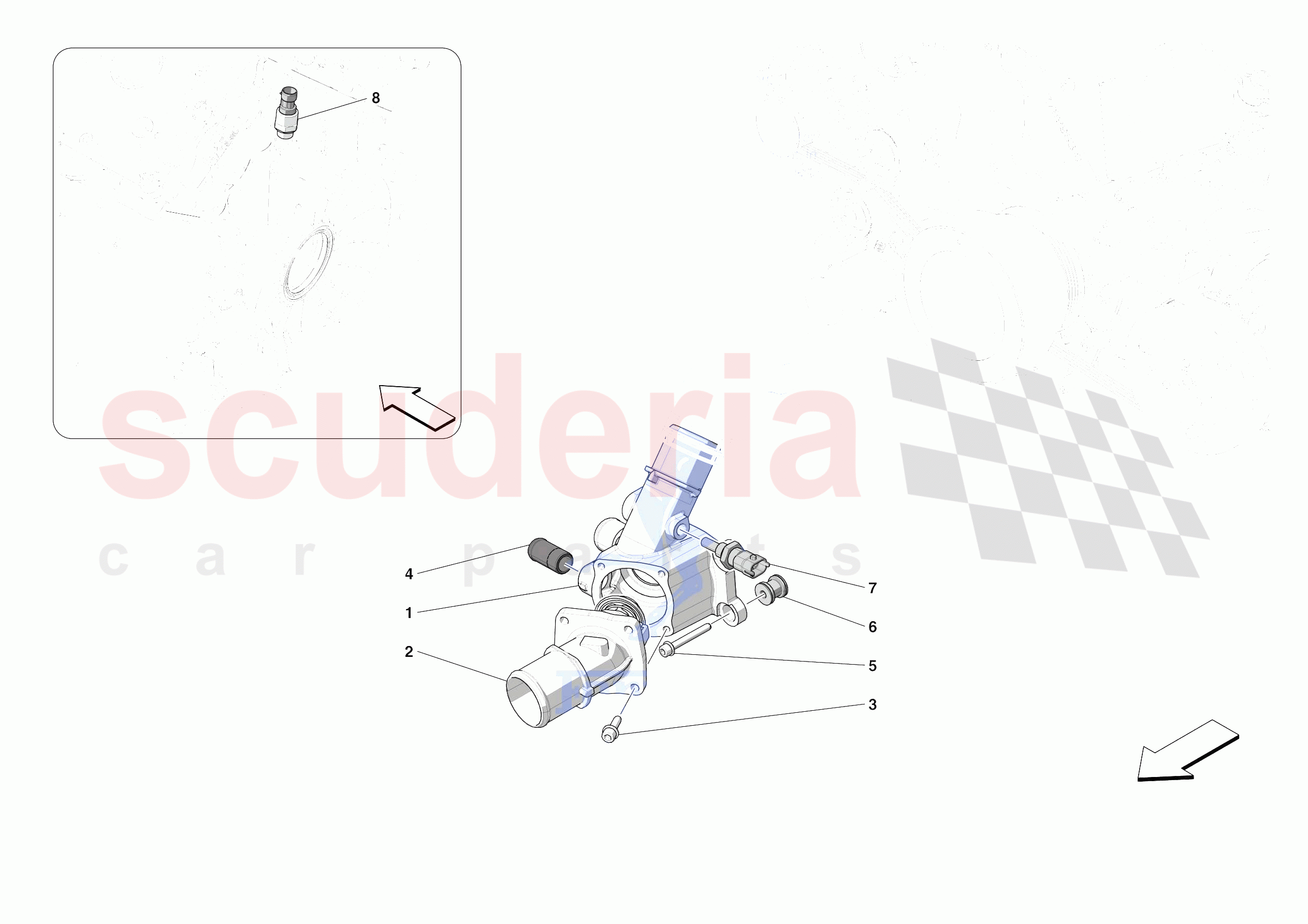 ENGINE TEMPERATURE AND PRESSURE REGULATORS of Ferrari Ferrari 812 Competizione Europe RH