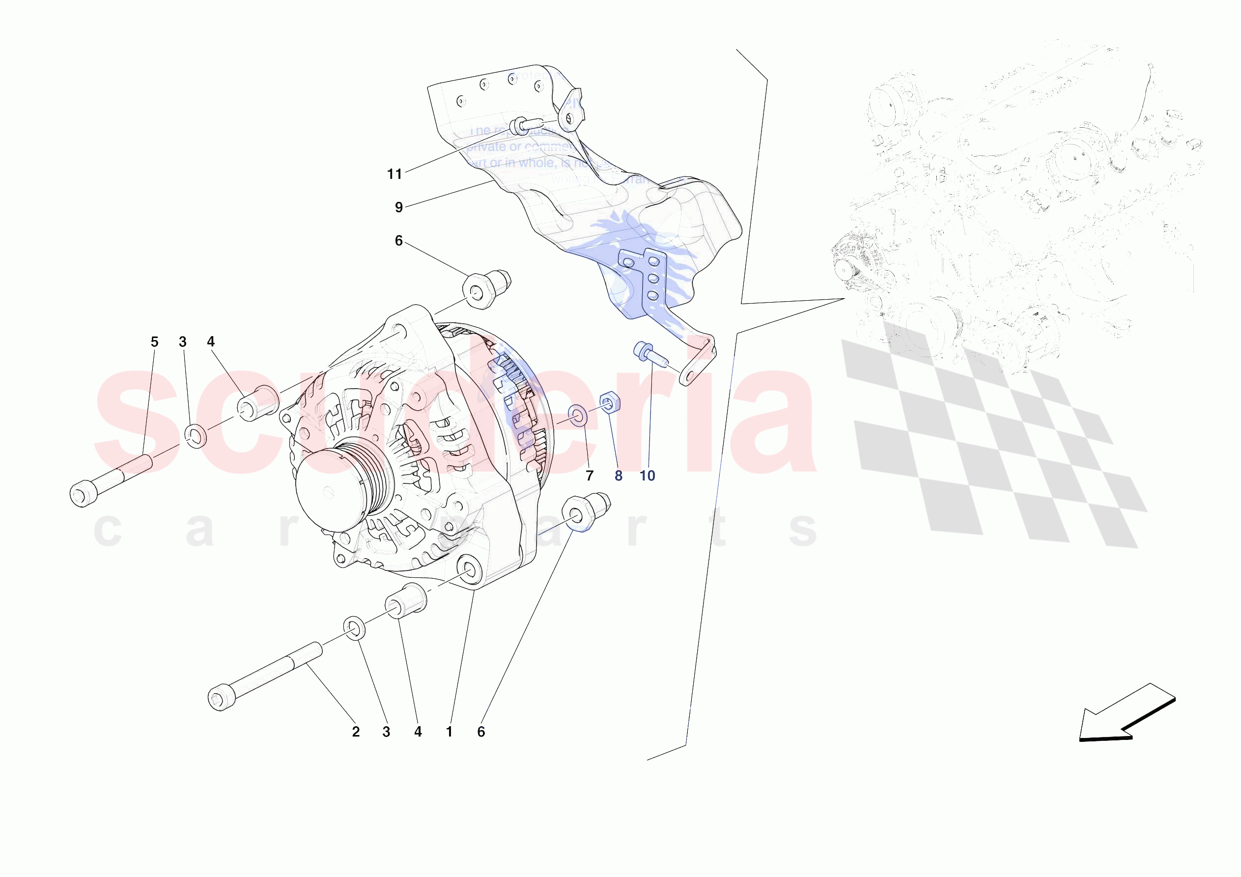 ALTERNATOR of Ferrari Ferrari 812 Competizione Europe RH