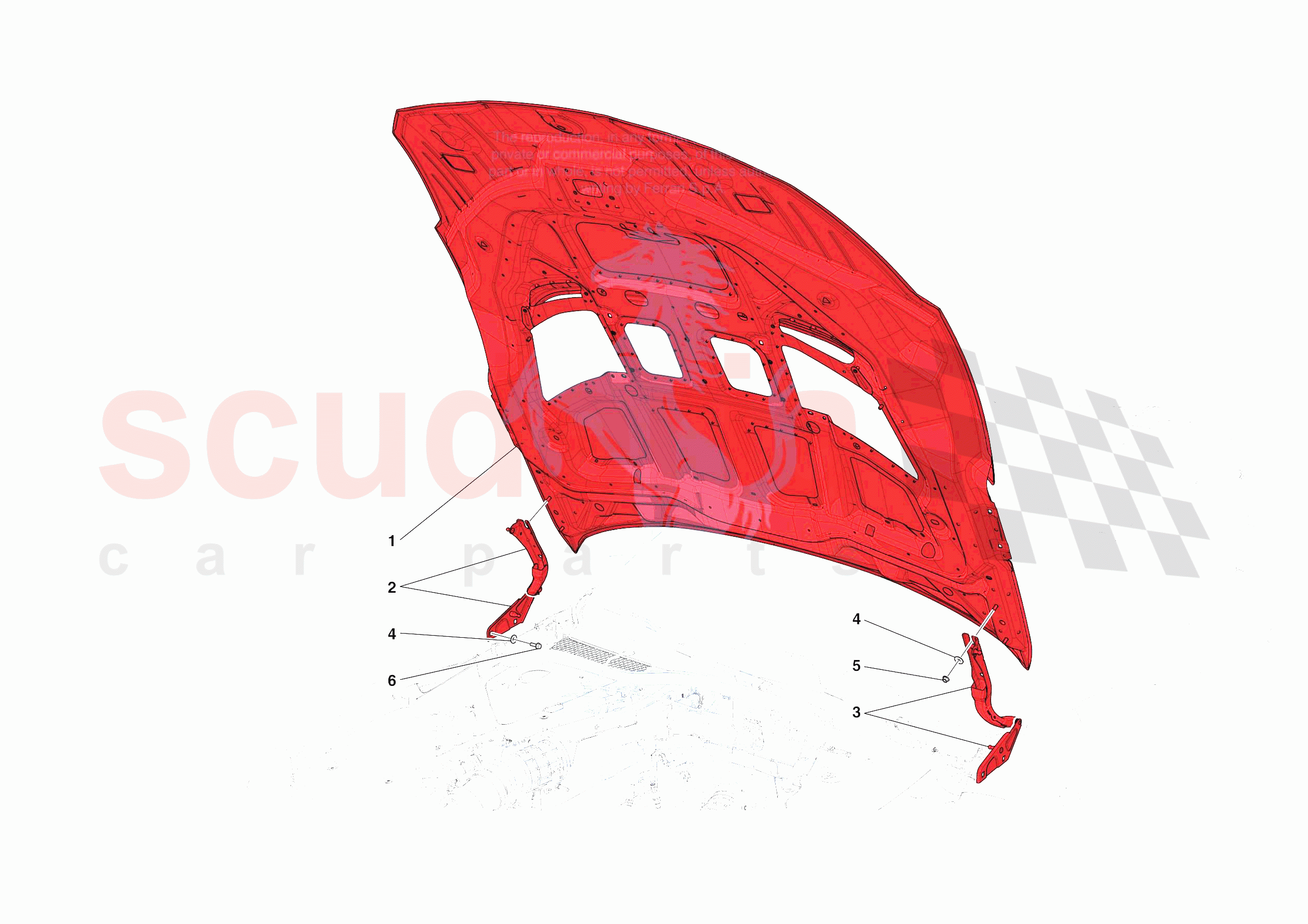 FRONT LID SUBSTRUCTURE of Ferrari Ferrari 812 Competizione Europe RH