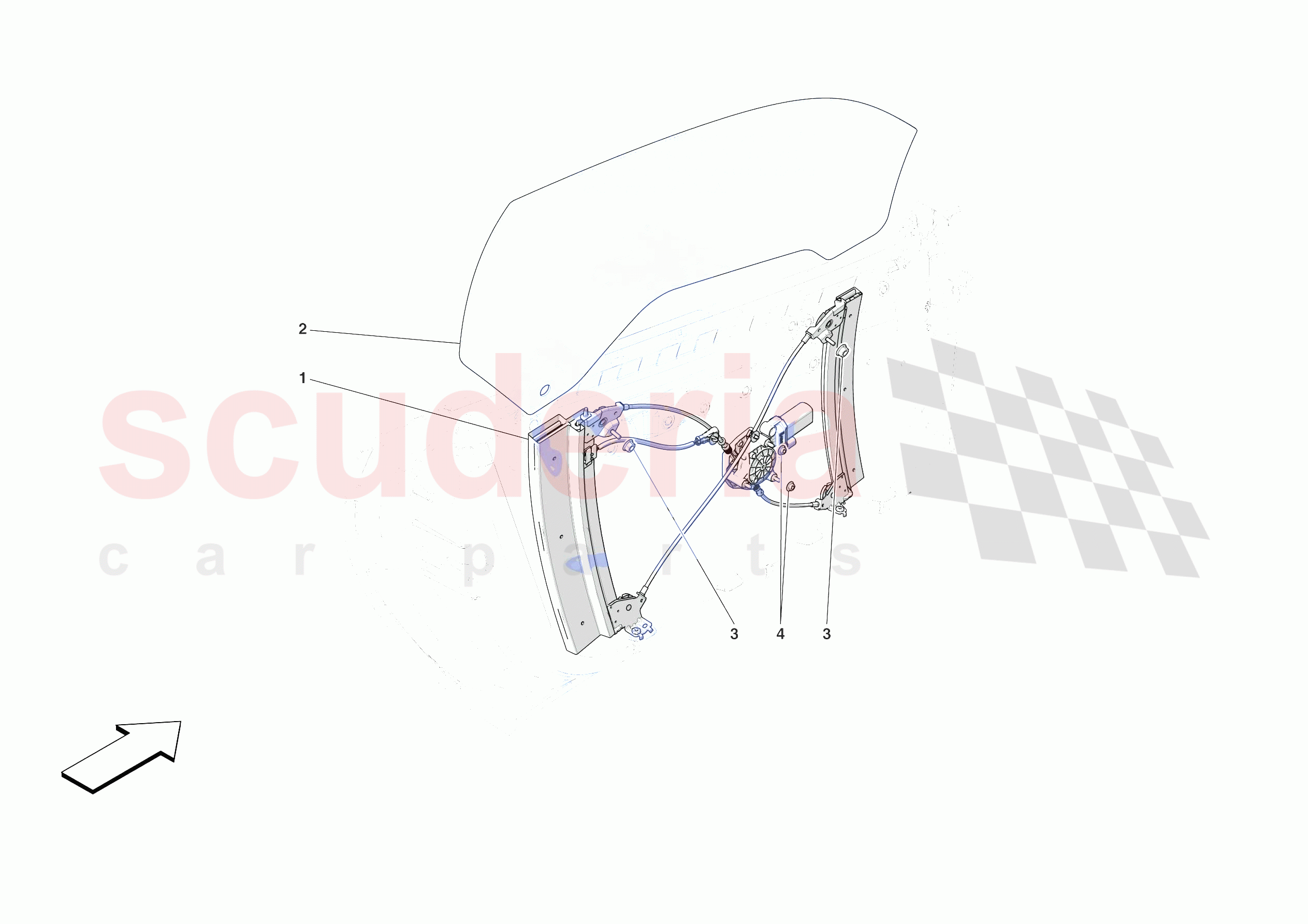 DOORS - WINDOW AND WINDOW LIFTER of Ferrari Ferrari 812 Competizione Europe RH