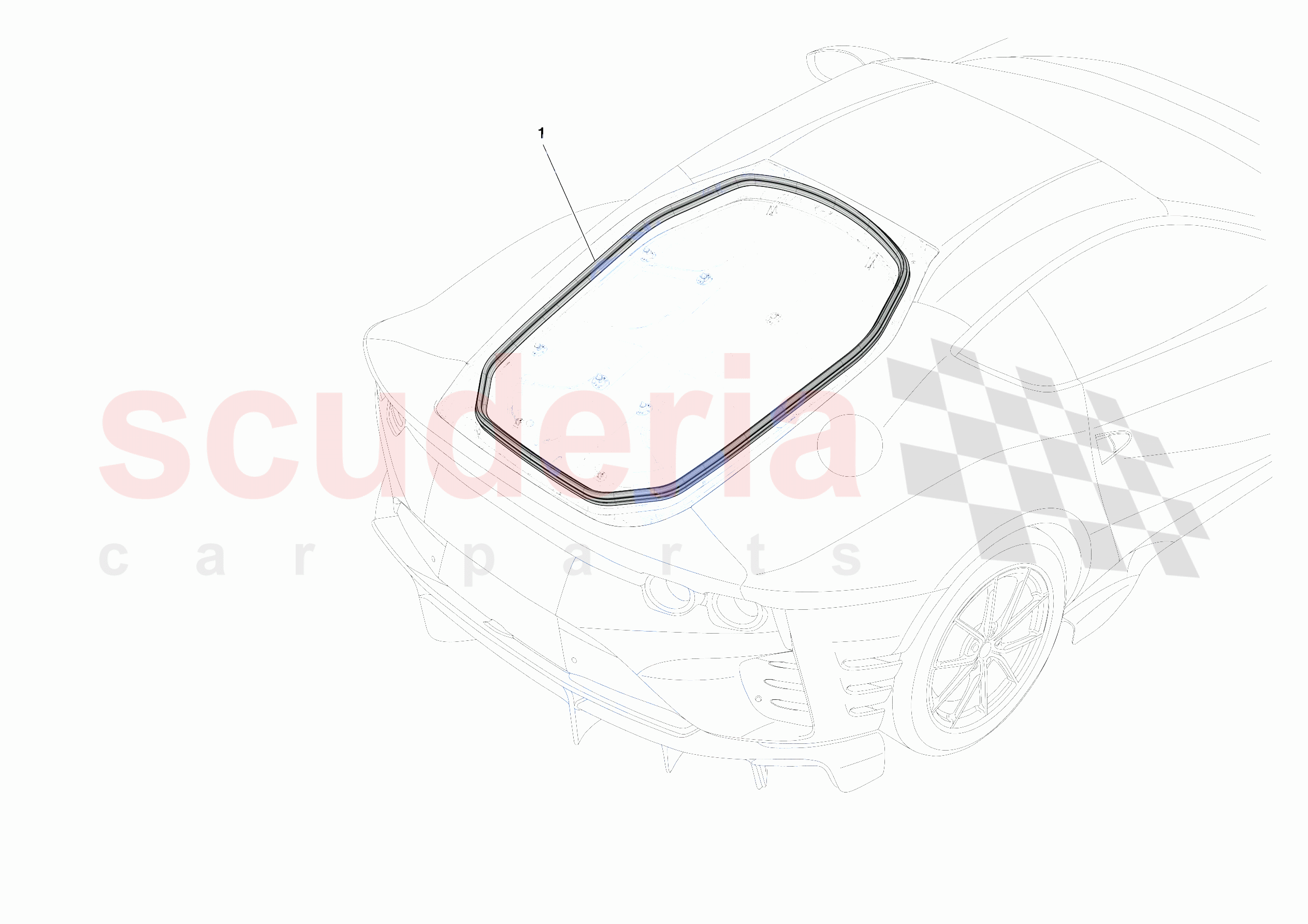 REAR LID SEALS of Ferrari Ferrari 812 Competizione Europe RH