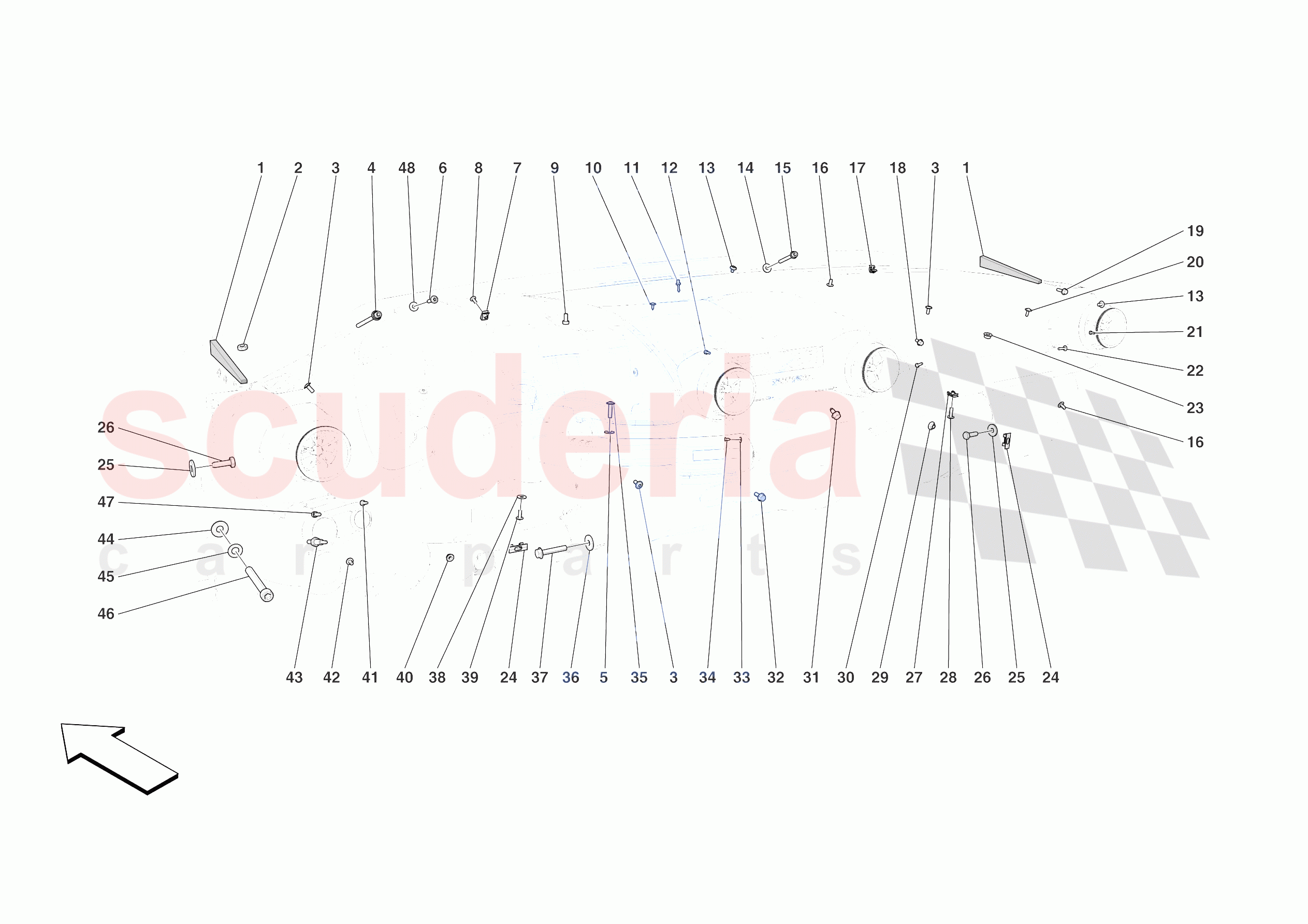 DASHBOARD - FASTENERS of Ferrari Ferrari 812 Competizione Europe RH